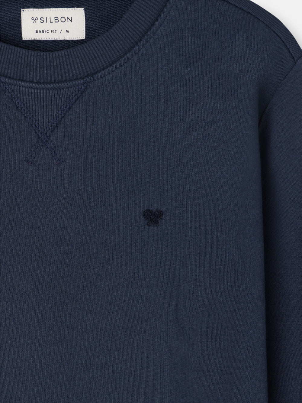 Sudadera Silbon minilogo rizo azul marino