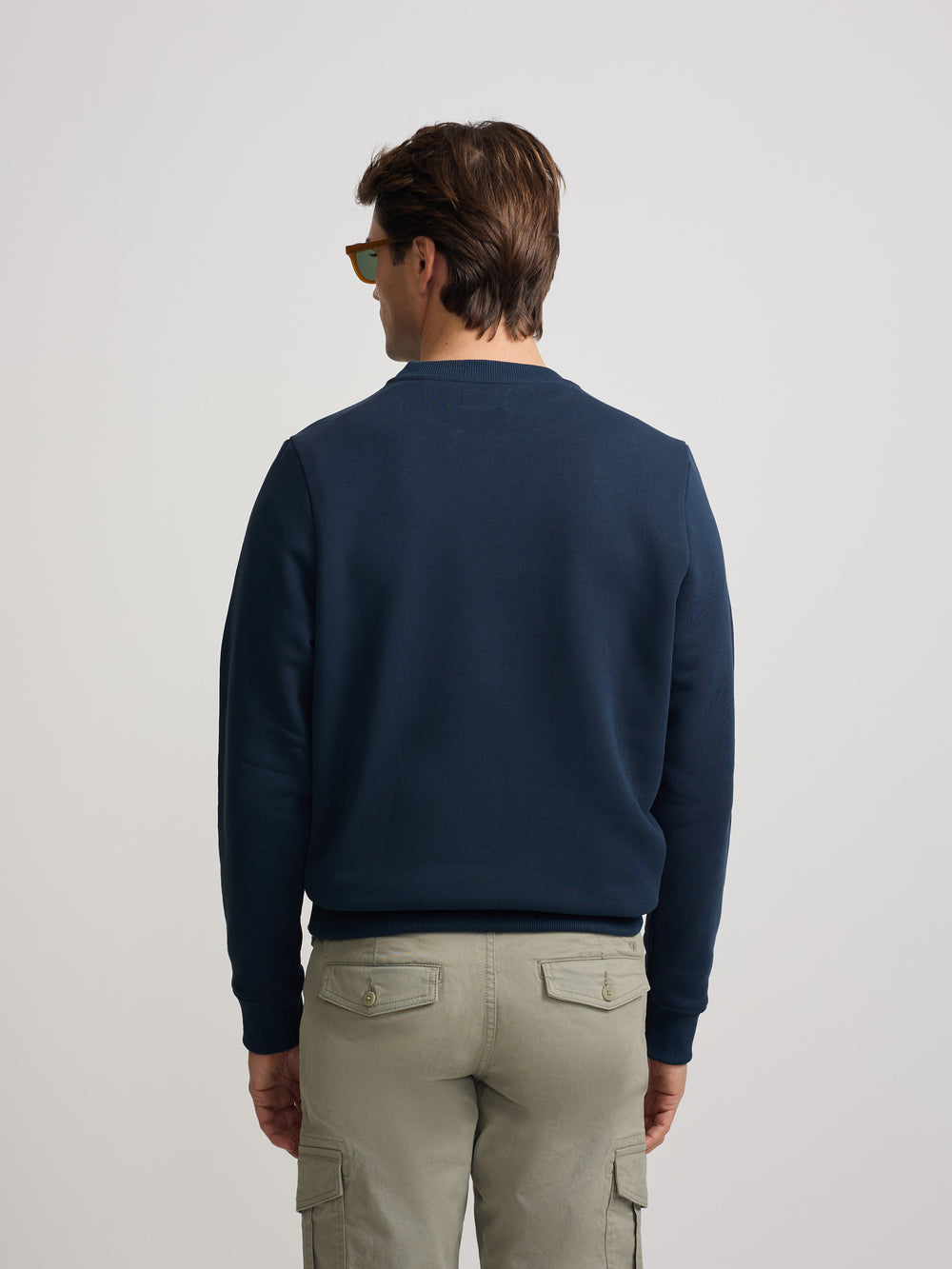 Sudadera Silbon minilogo rizo azul marino