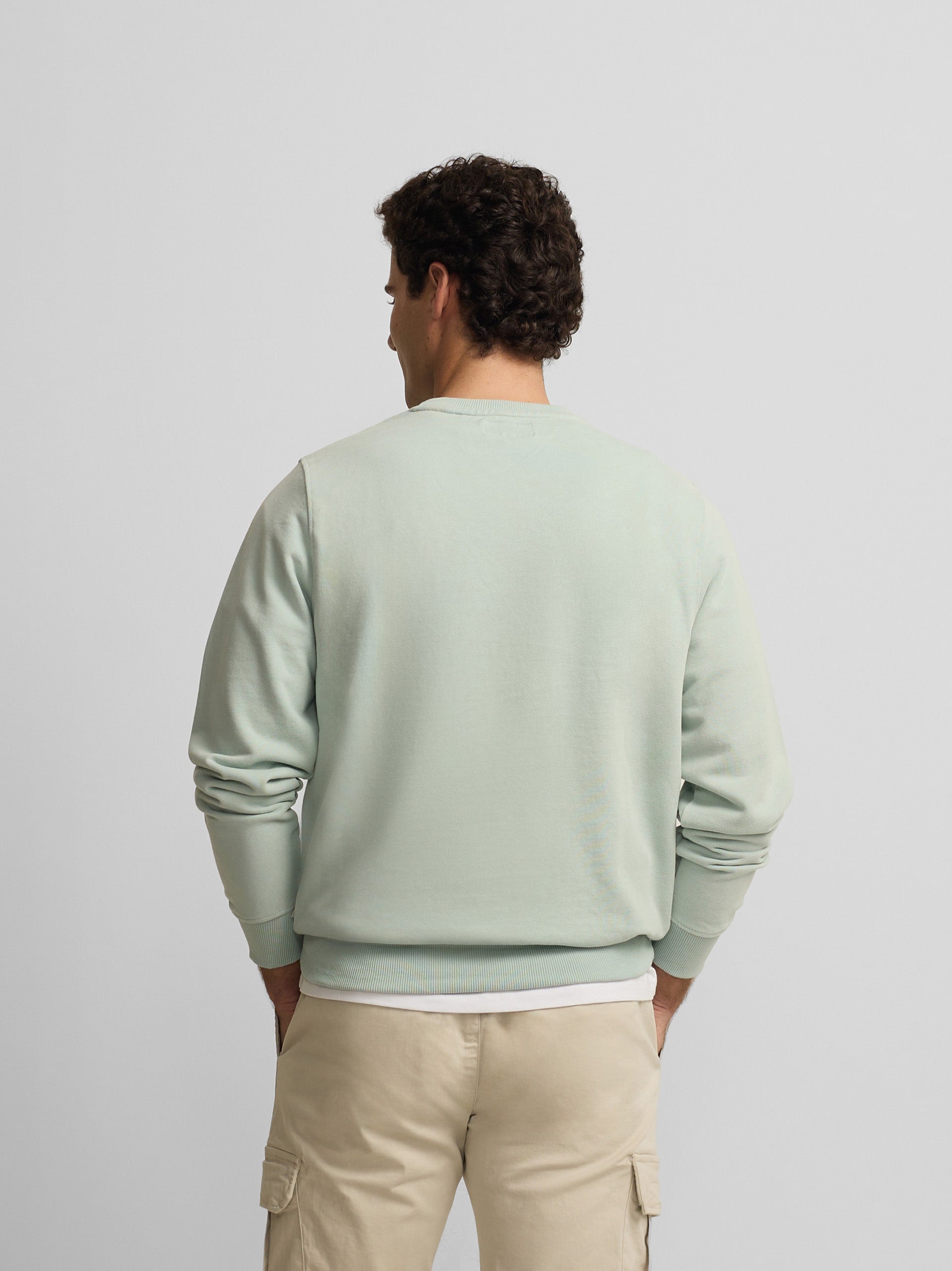 Silbon sweatshirt with half racket in aquamarine