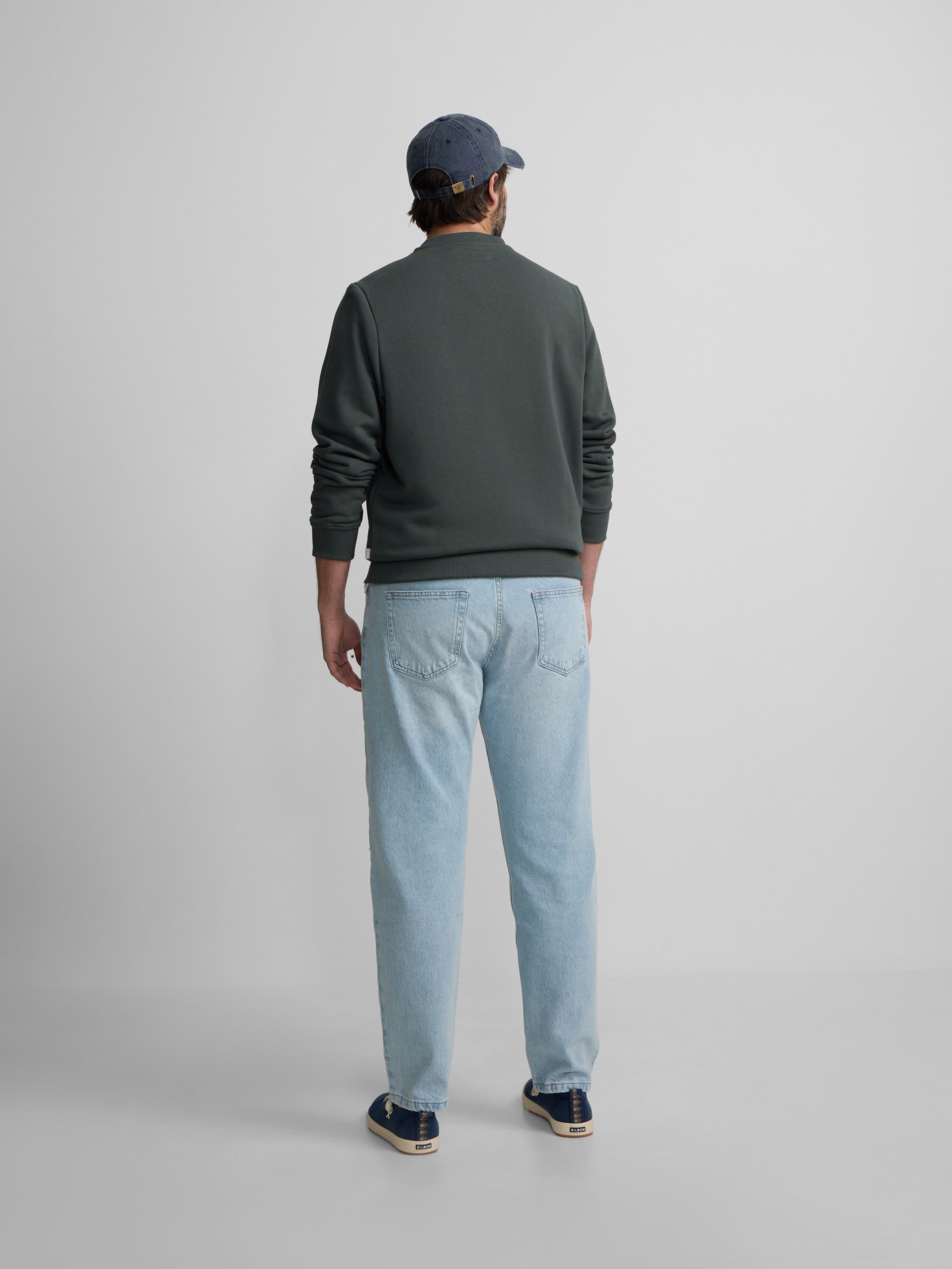 Silbon sweatshirt with dark green terry mini logo