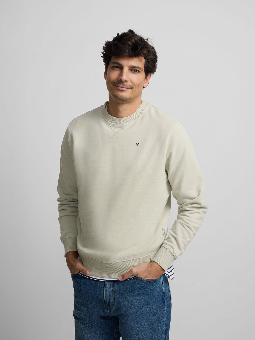 Sudadera Silbon minilogo verde claro