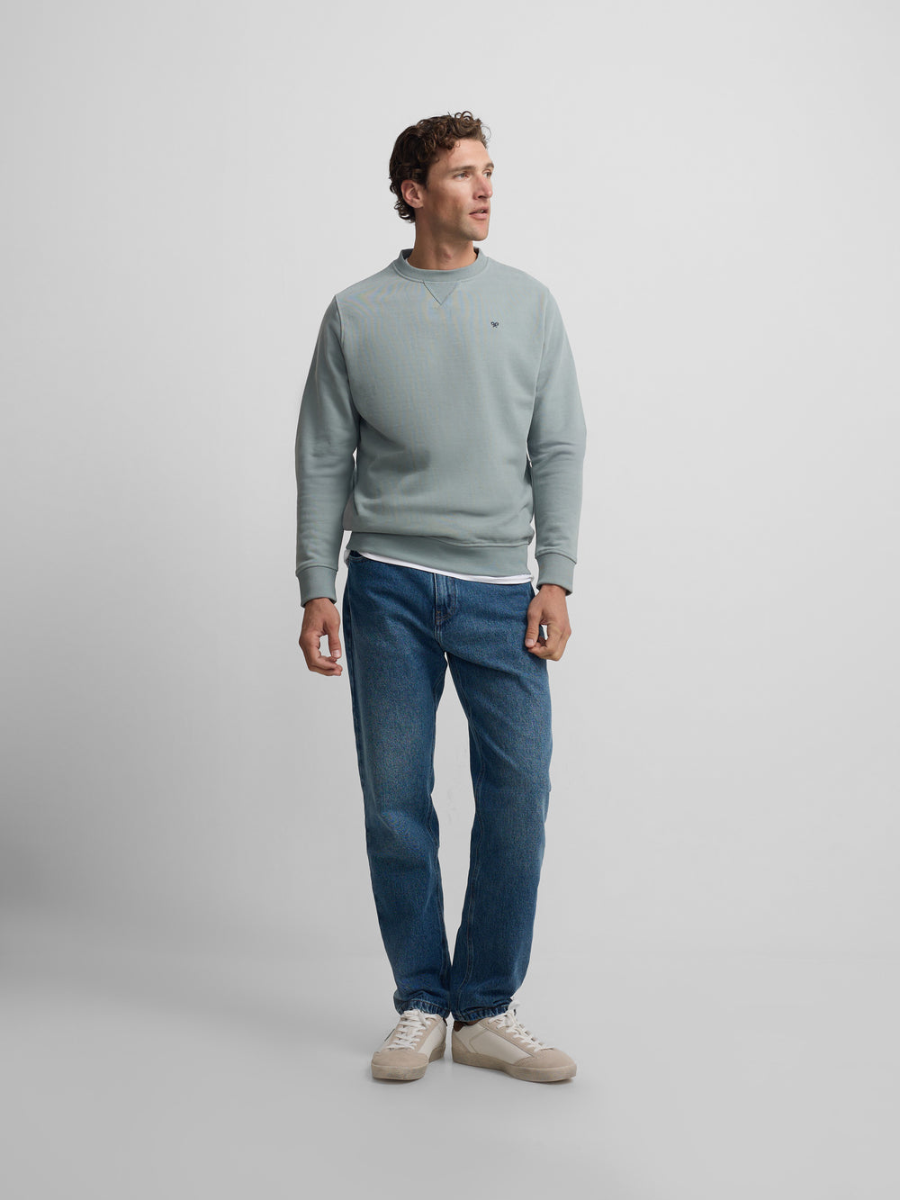 Sudadera silbon minilogo verde gris