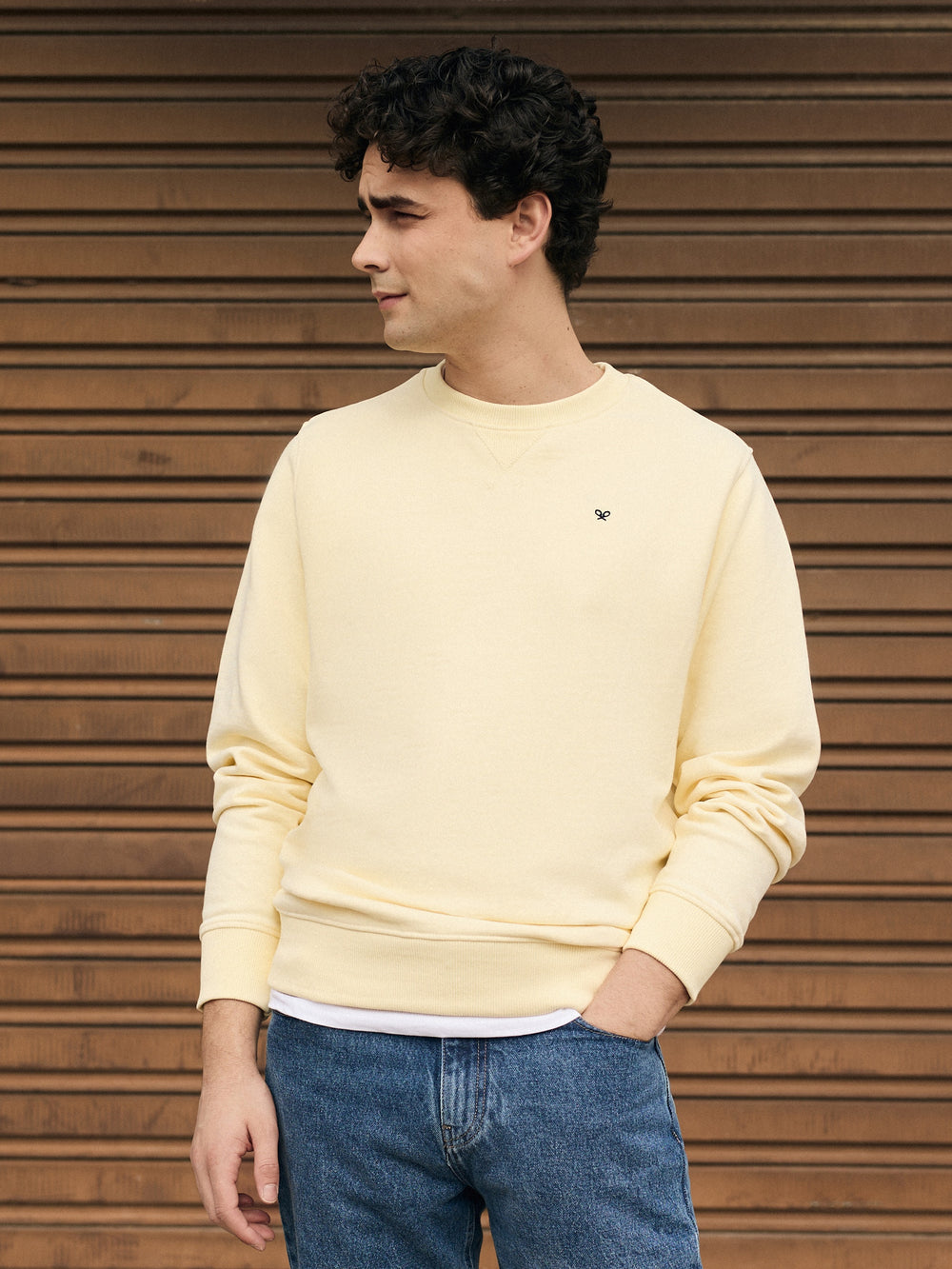 Sudadera silbon minilogo amarillo
