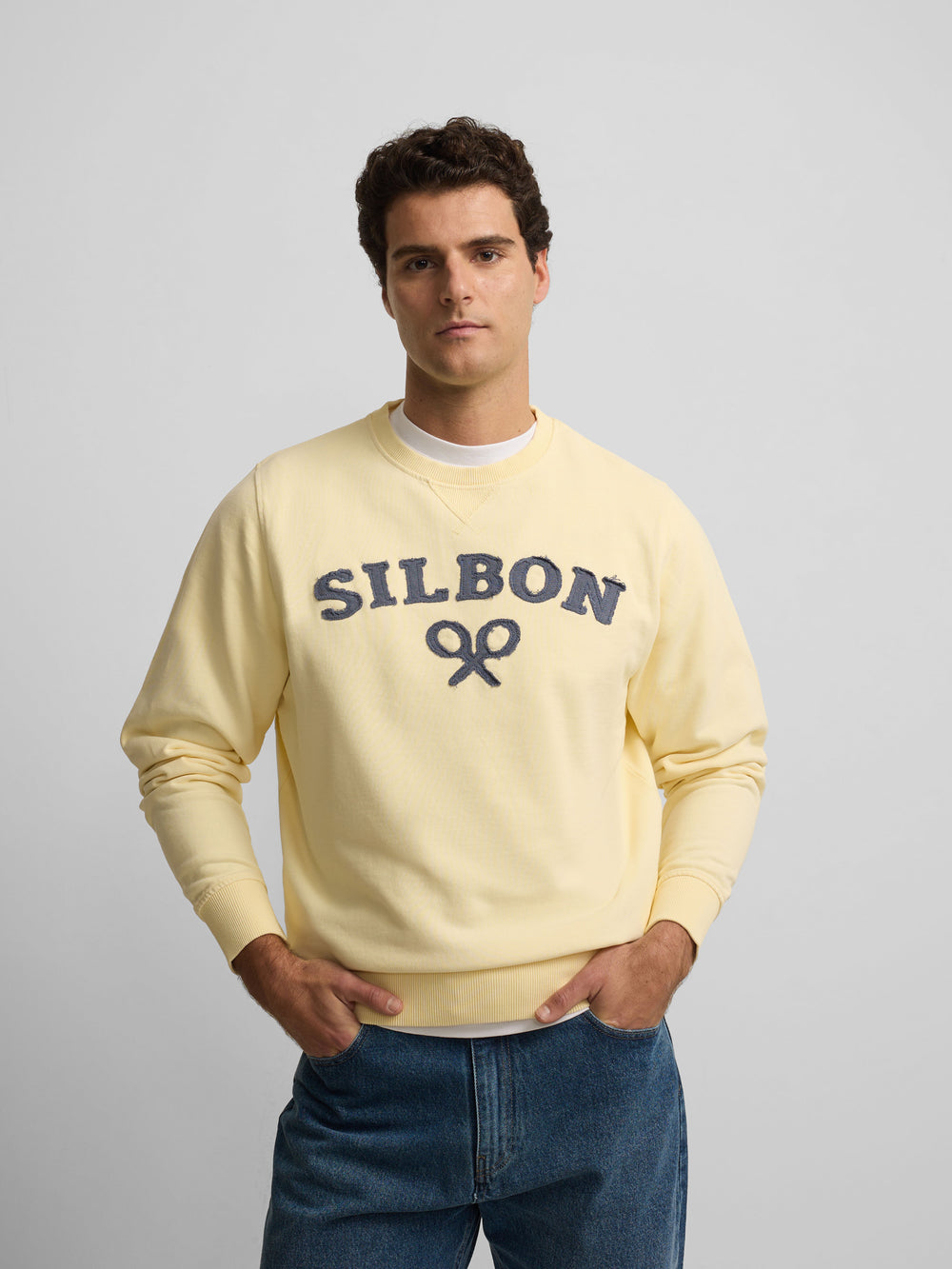 Sudadera silbon raqueta media amarilla