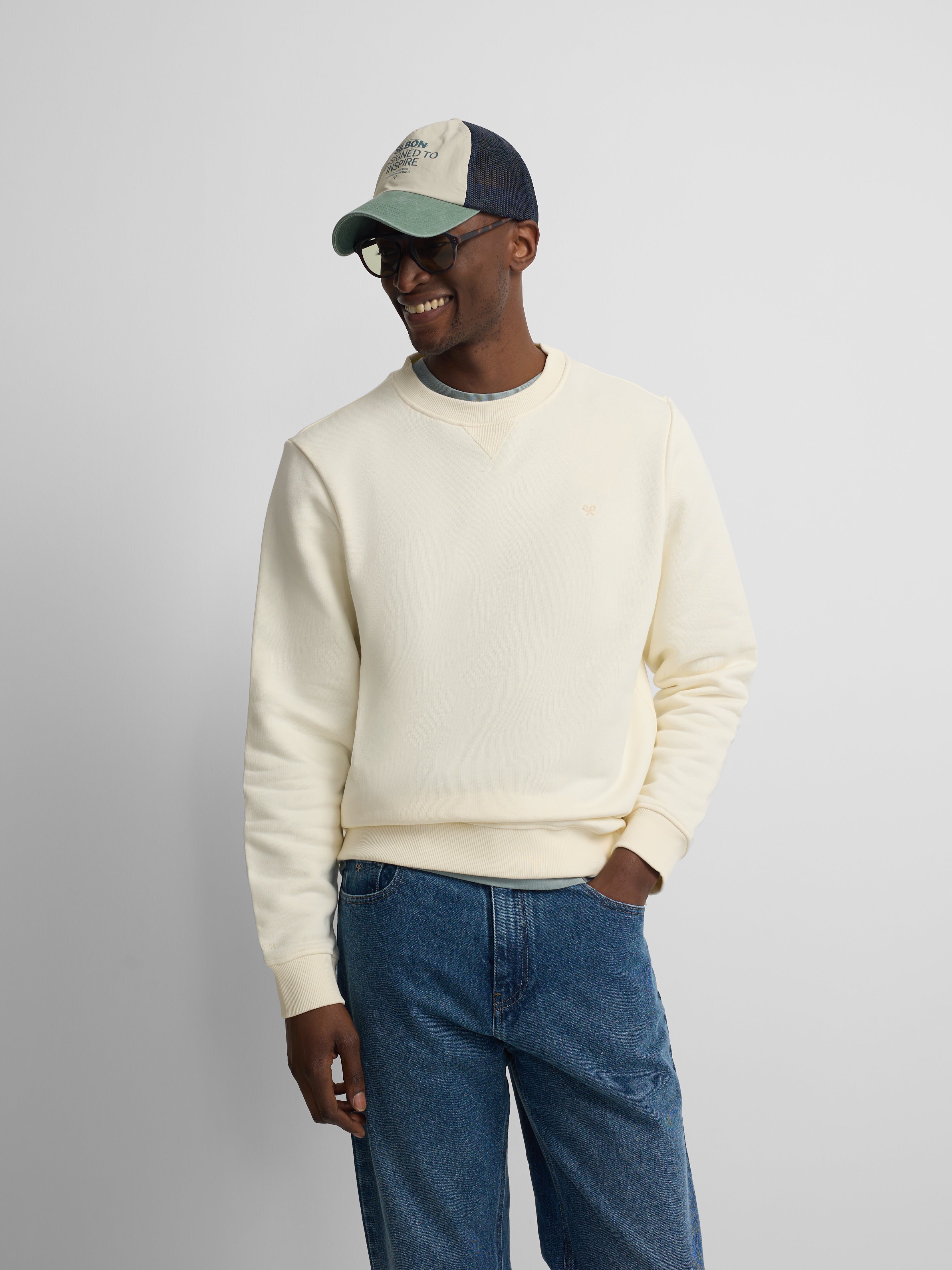 Sweat-shirt Silbon minilogo éponge crème