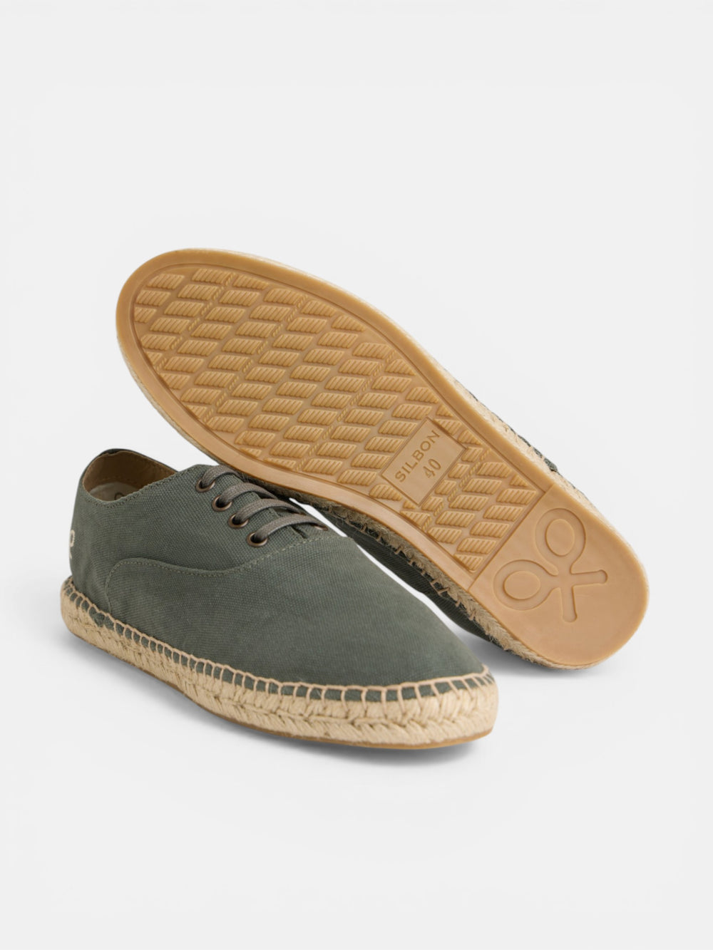 Espadrille sport verte à bout couvert