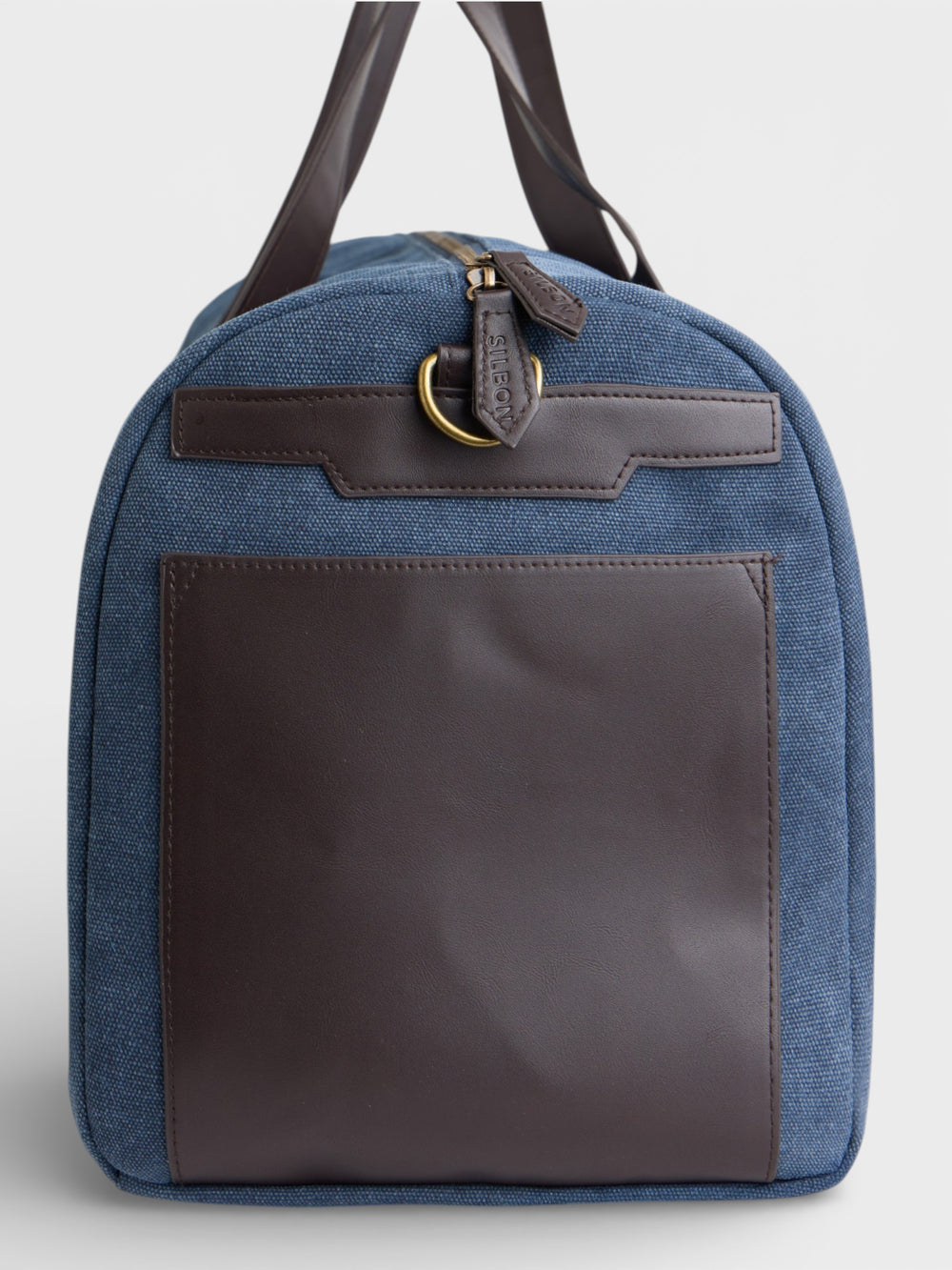 Bolsa de viaje detalle piel azul marino