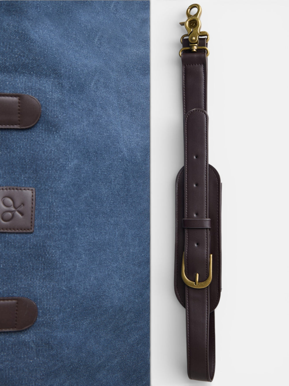 Bolsa de viaje detalle piel azul marino