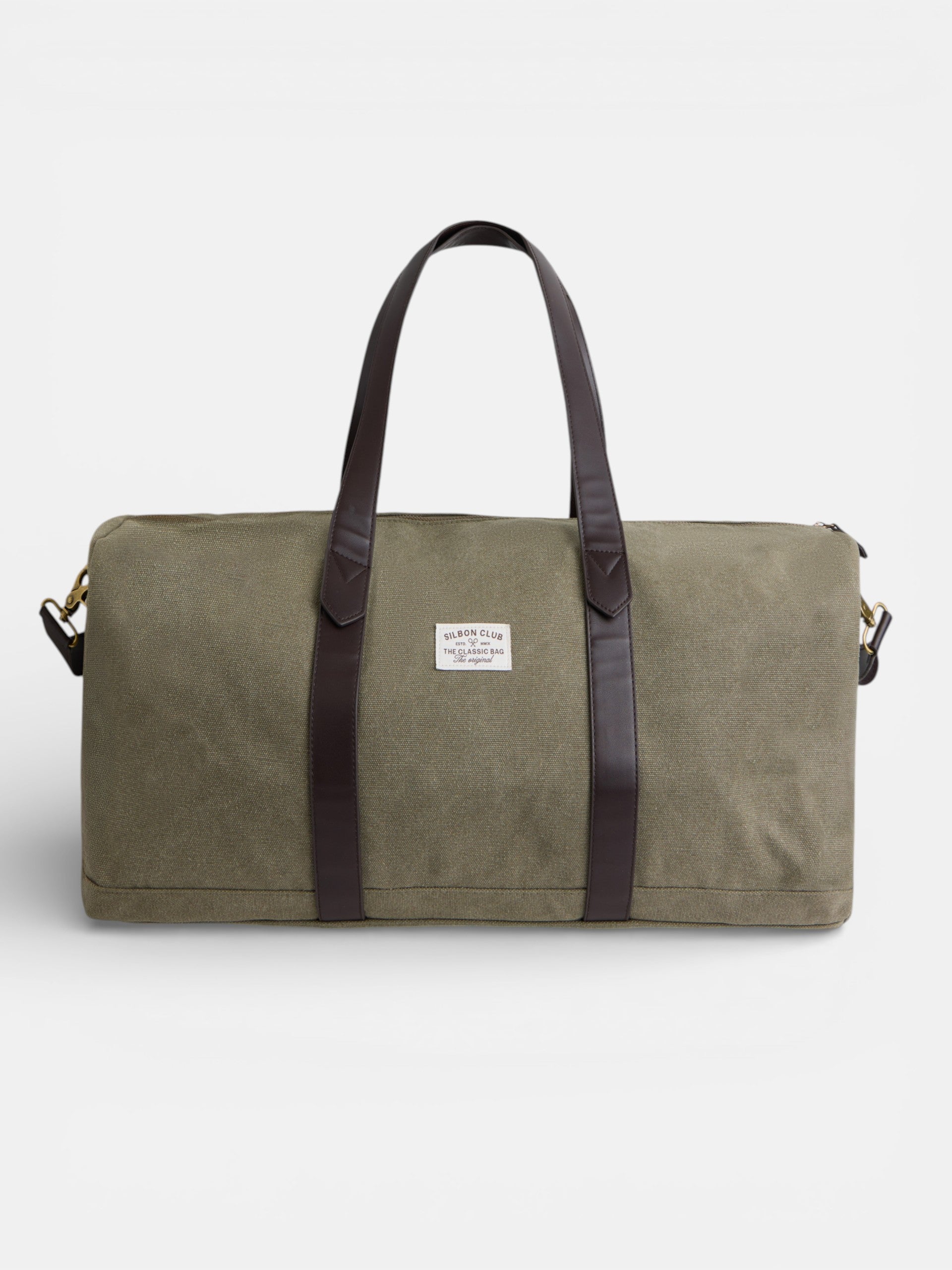 Bolsa de viaje detalle piel verde