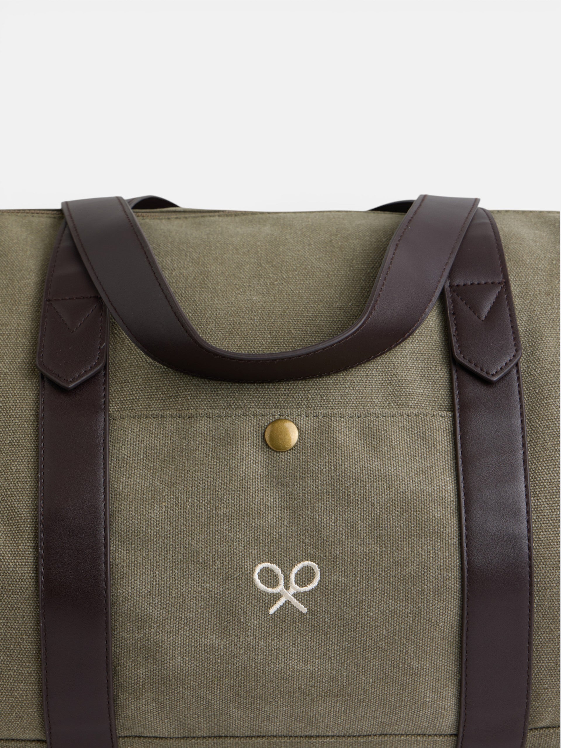 Bolsa de viaje detalle piel verde
