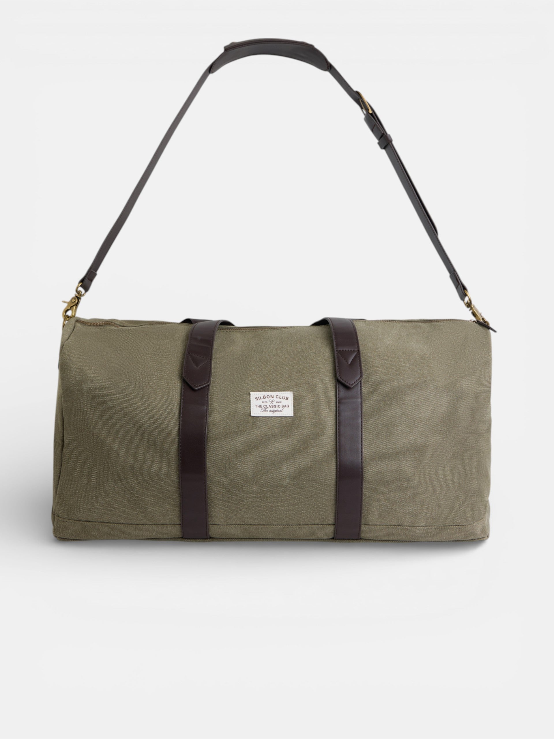 Bolsa de viaje detalle piel verde