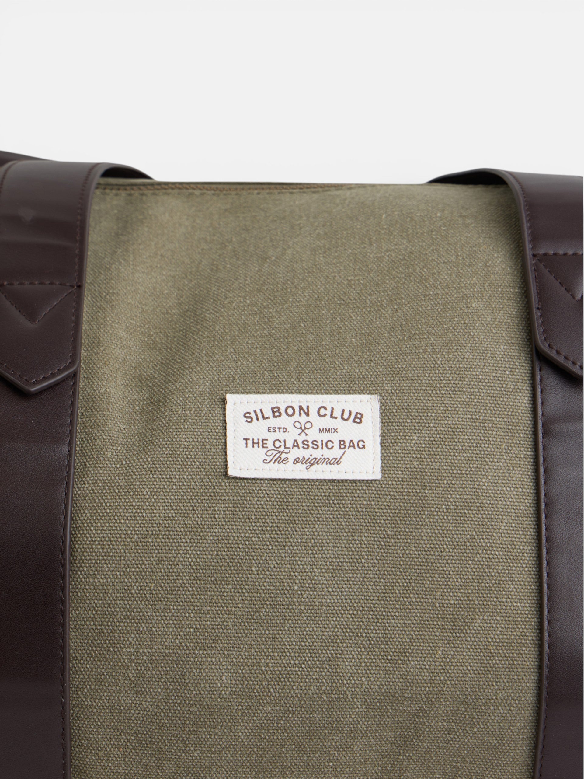 Bolsa de viaje detalle piel verde