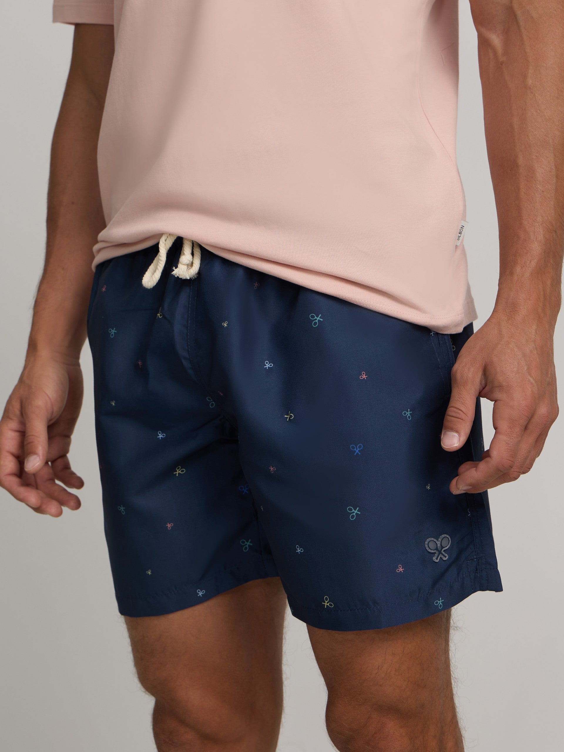 Multiracket swimsuit in navy blue