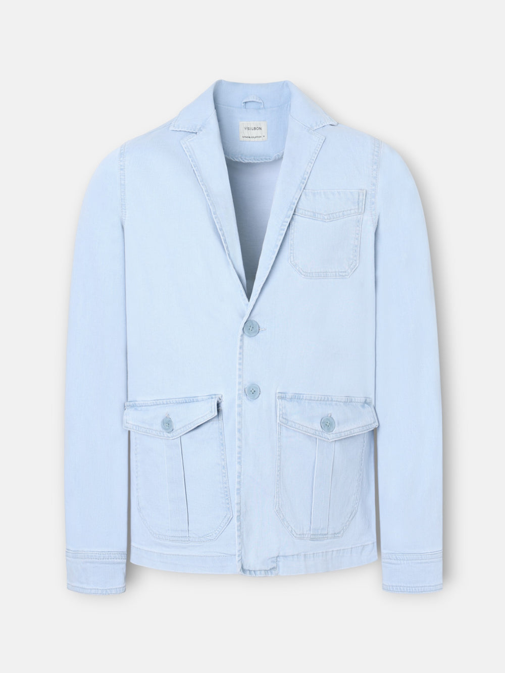 Semiblazer bolsos ganga azul claro