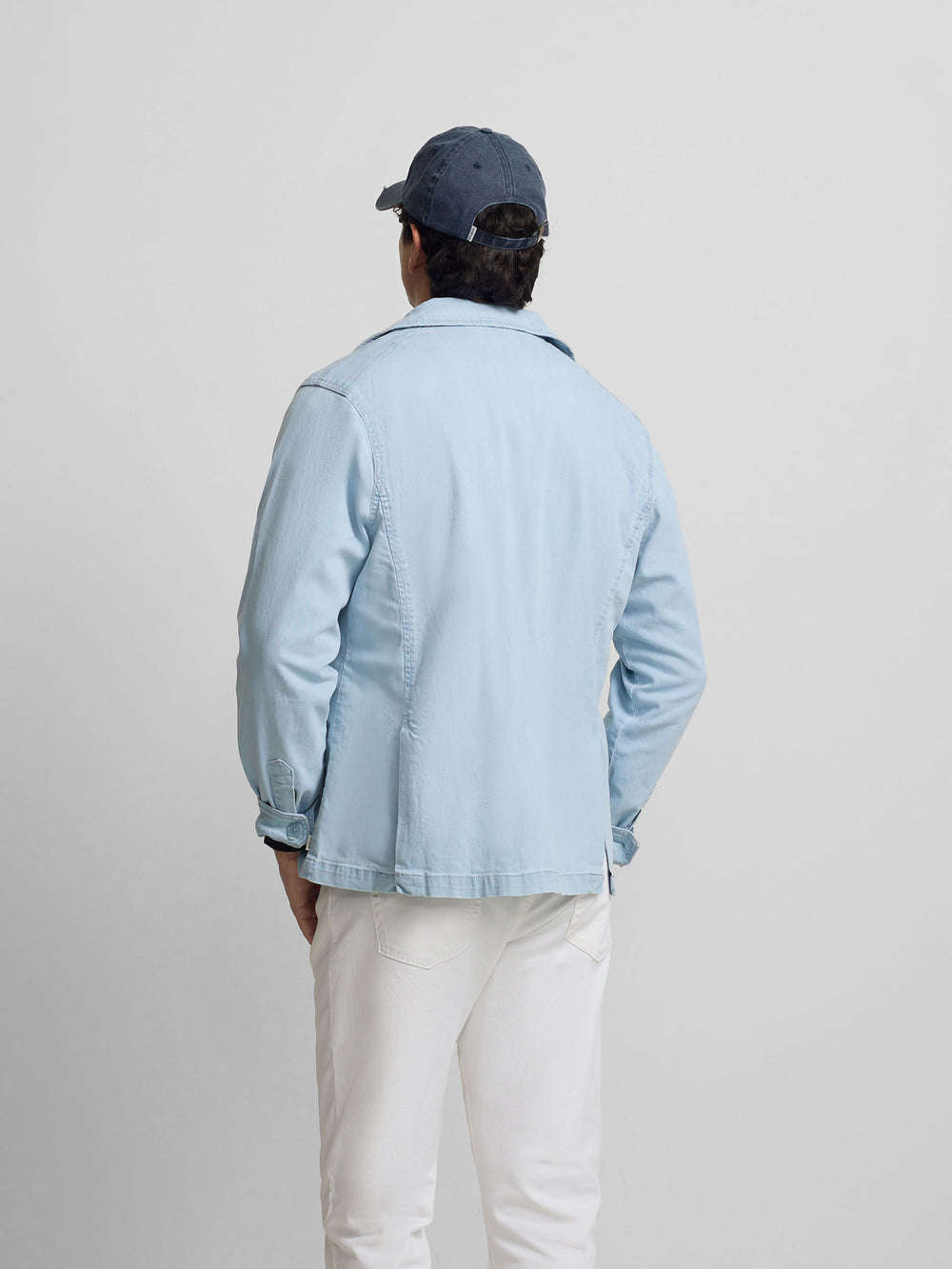 Semiblazer bolsos ganga azul claro