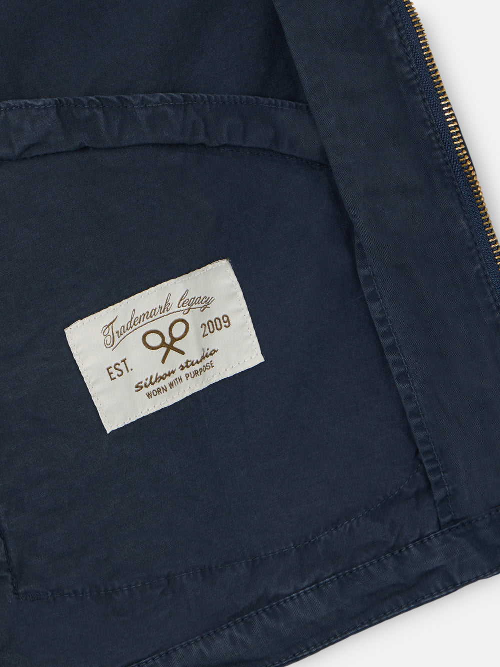 Casaco gola Harrington azul-marinho