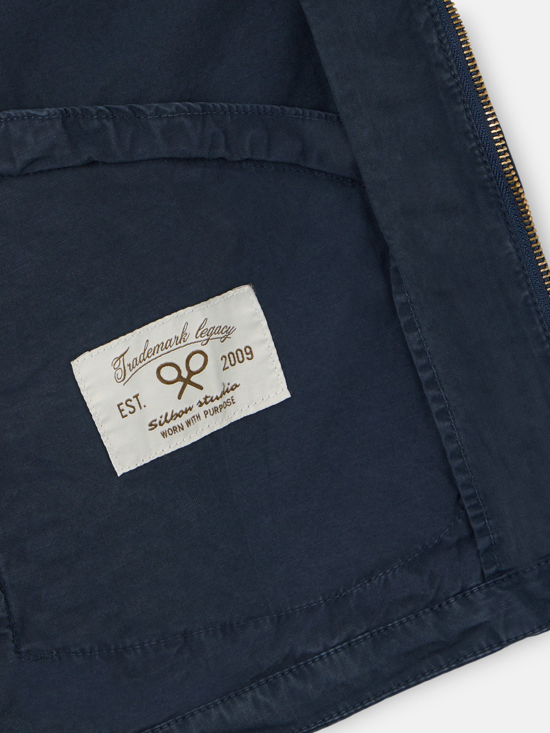Chaqueta cuello Harrington azul marino