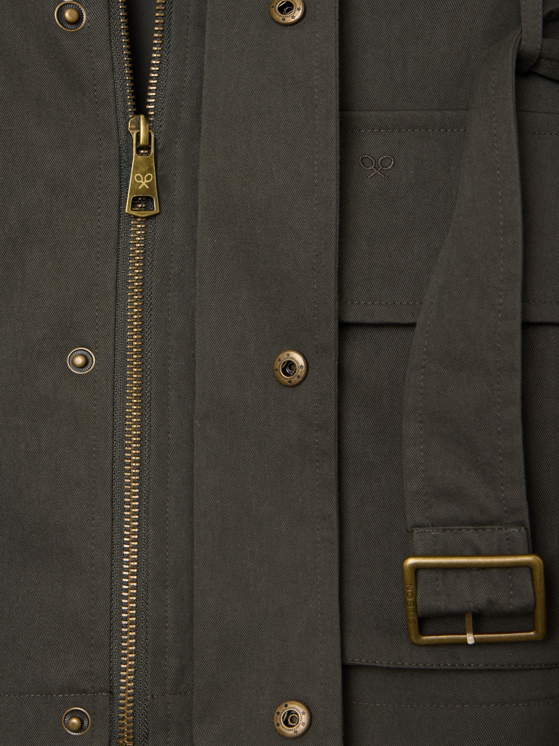 Chaqueta casual cinturon verde
