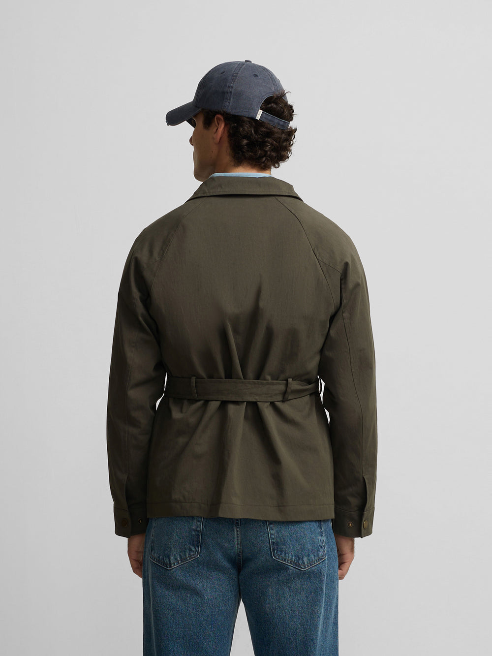 Chaqueta casual cinturon verde