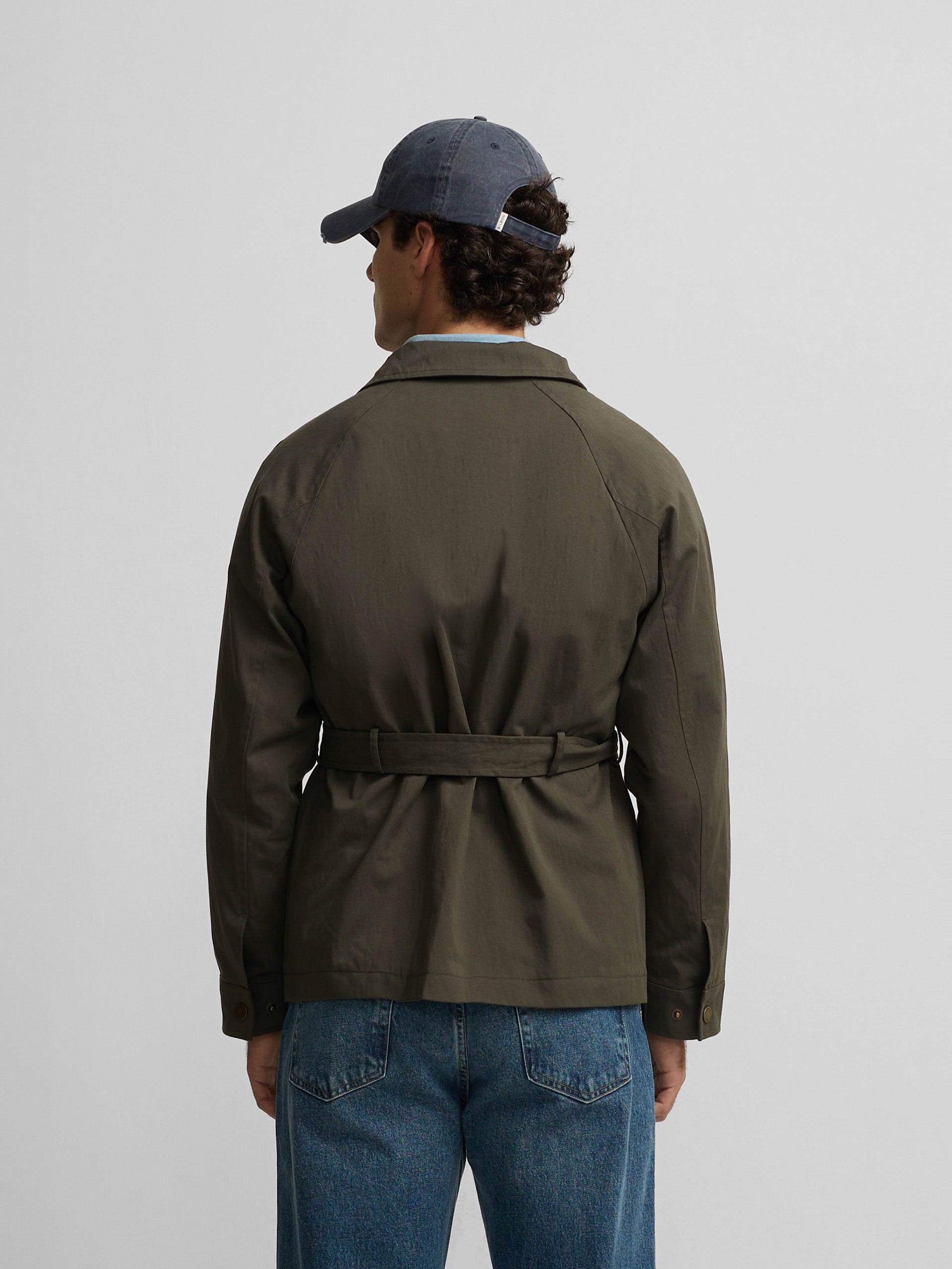 Chaqueta casual cinturon verde