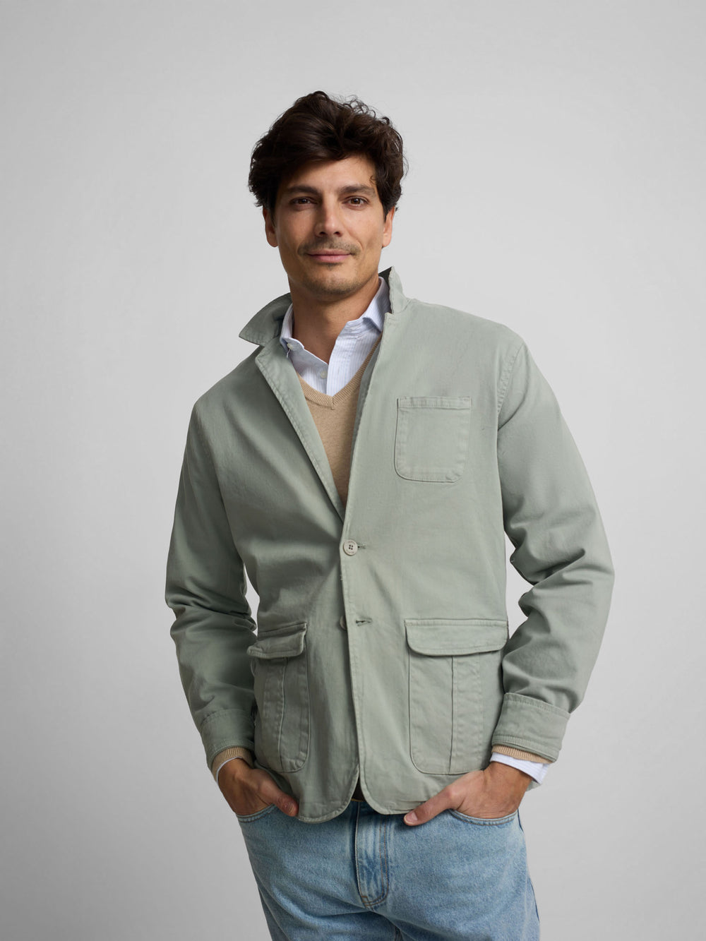 Semiblazer verde cinzento