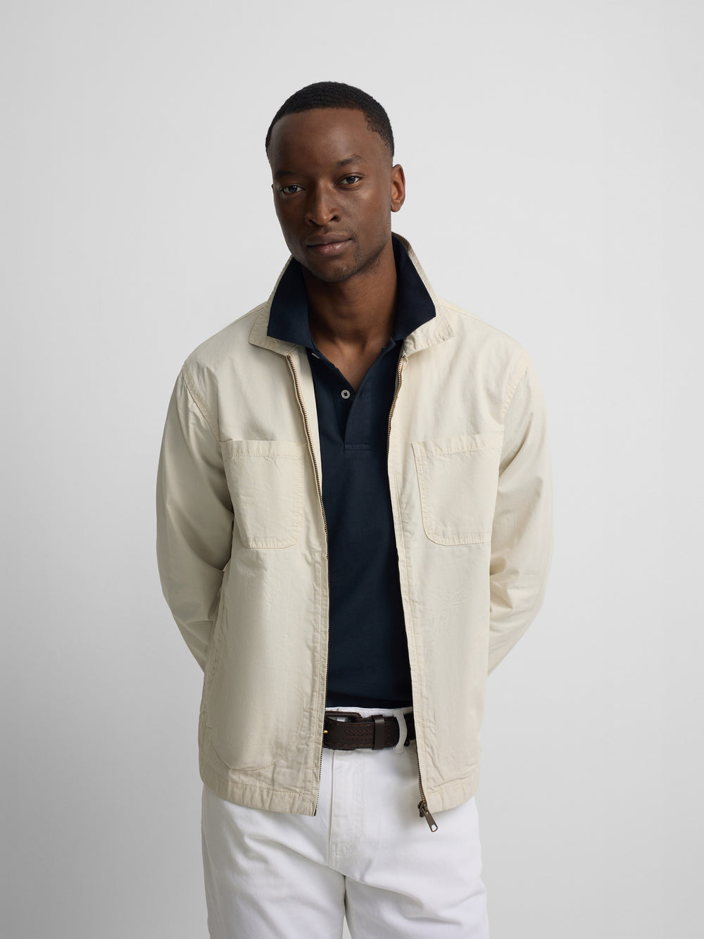 Chaqueta cuello Harrington piedra