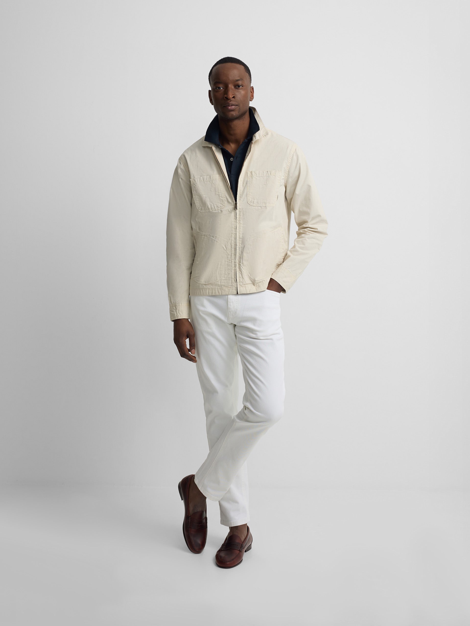 Chaqueta cuello Harrington piedra