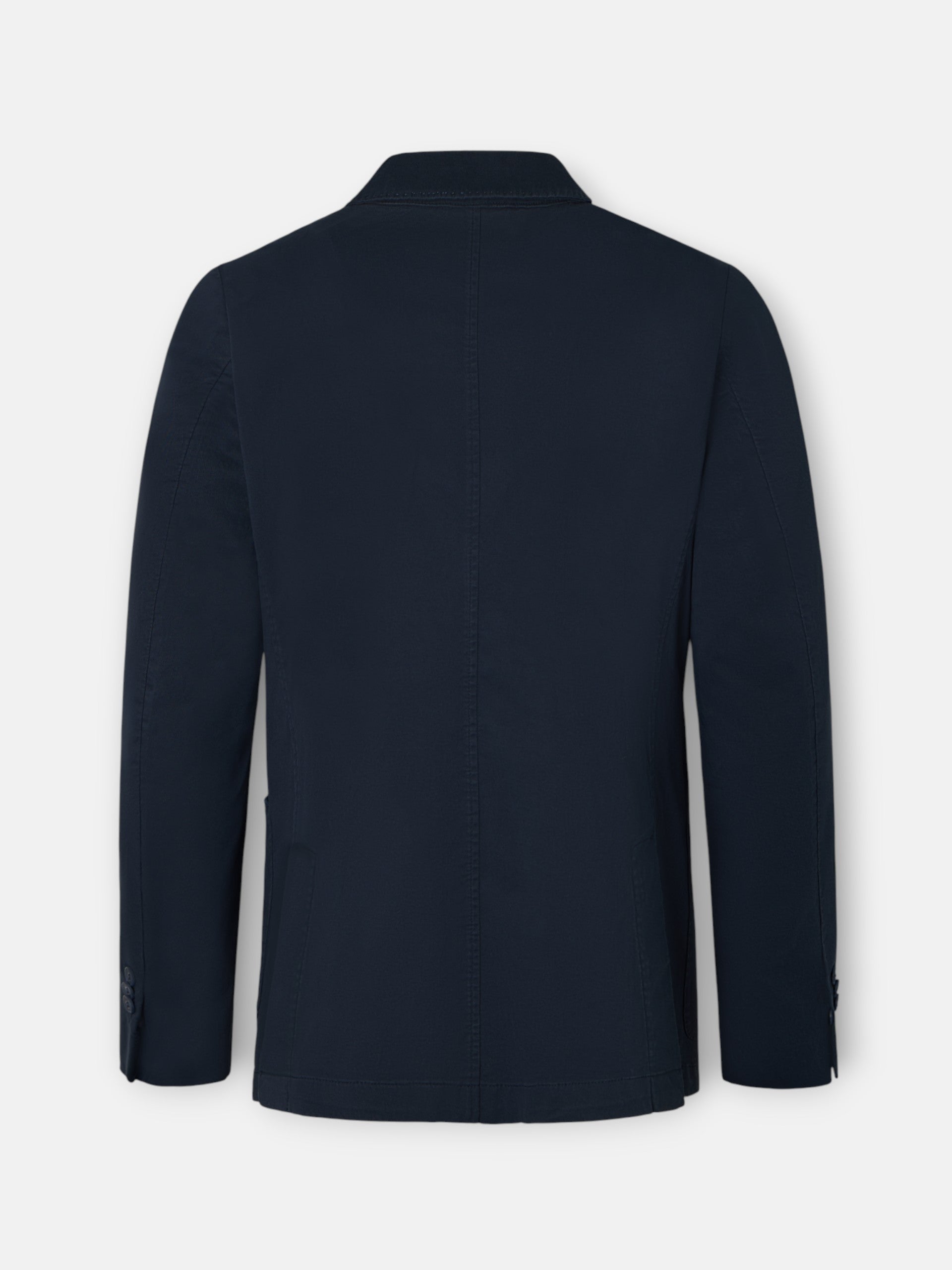Navy blue casual double-breasted blazer