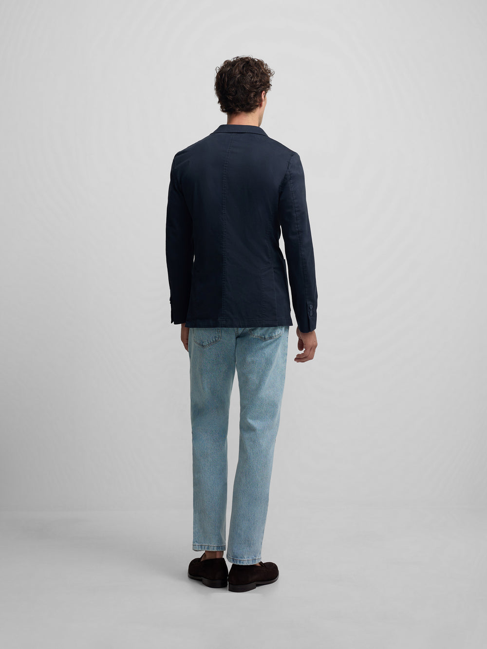 Americana cruzada casual azul marino