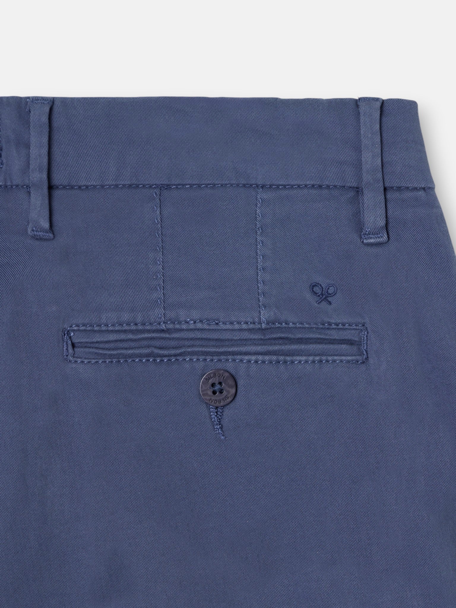 Plain indigo blue Bermuda shorts