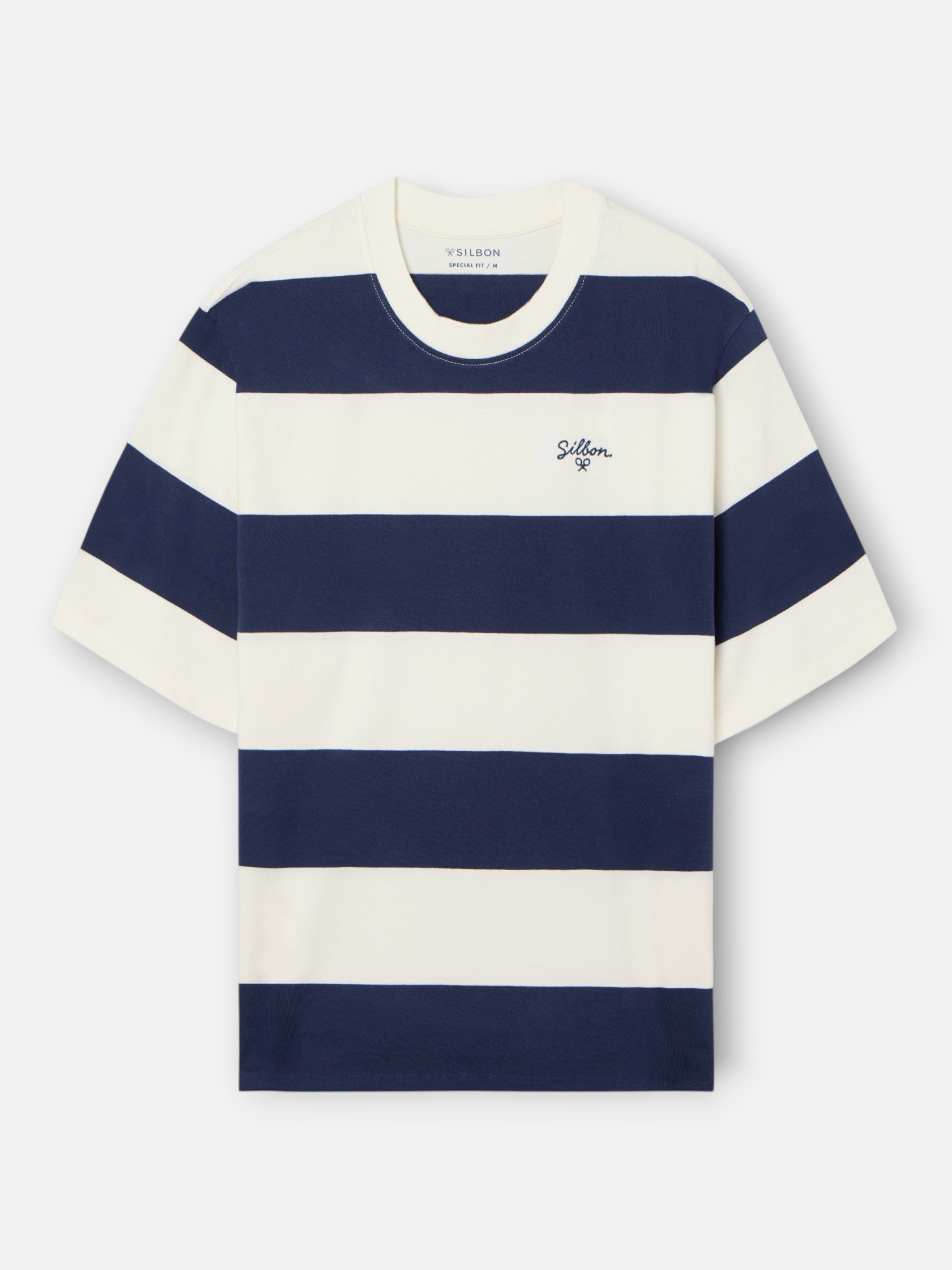 Camisola special fit risca larga azul-marinho