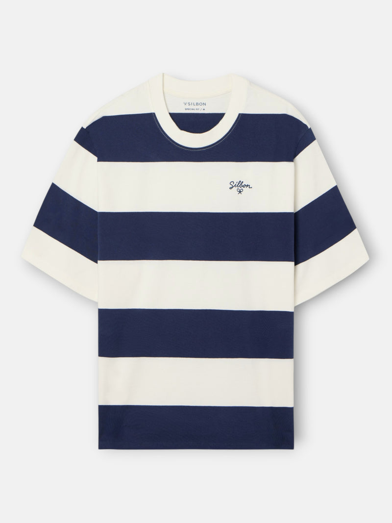 Camiseta special fit raya ancha marino