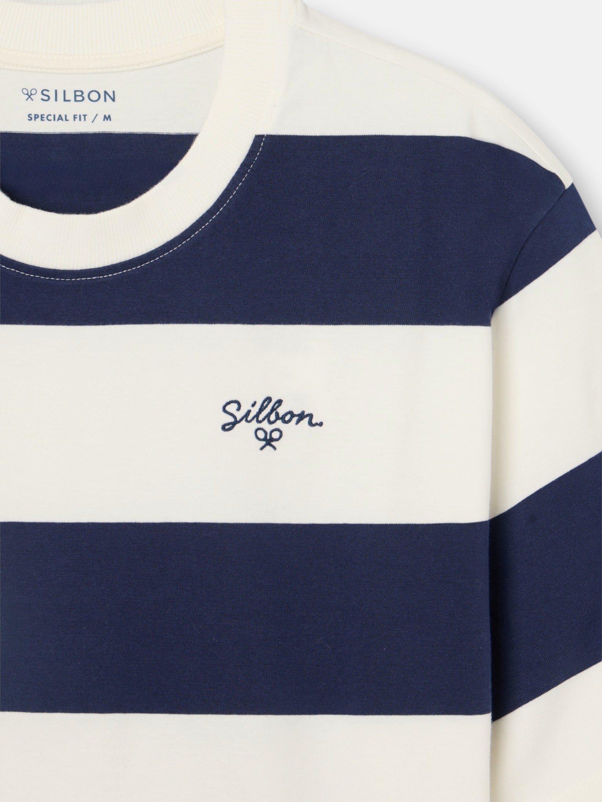 Camisola special fit risca larga azul-marinho