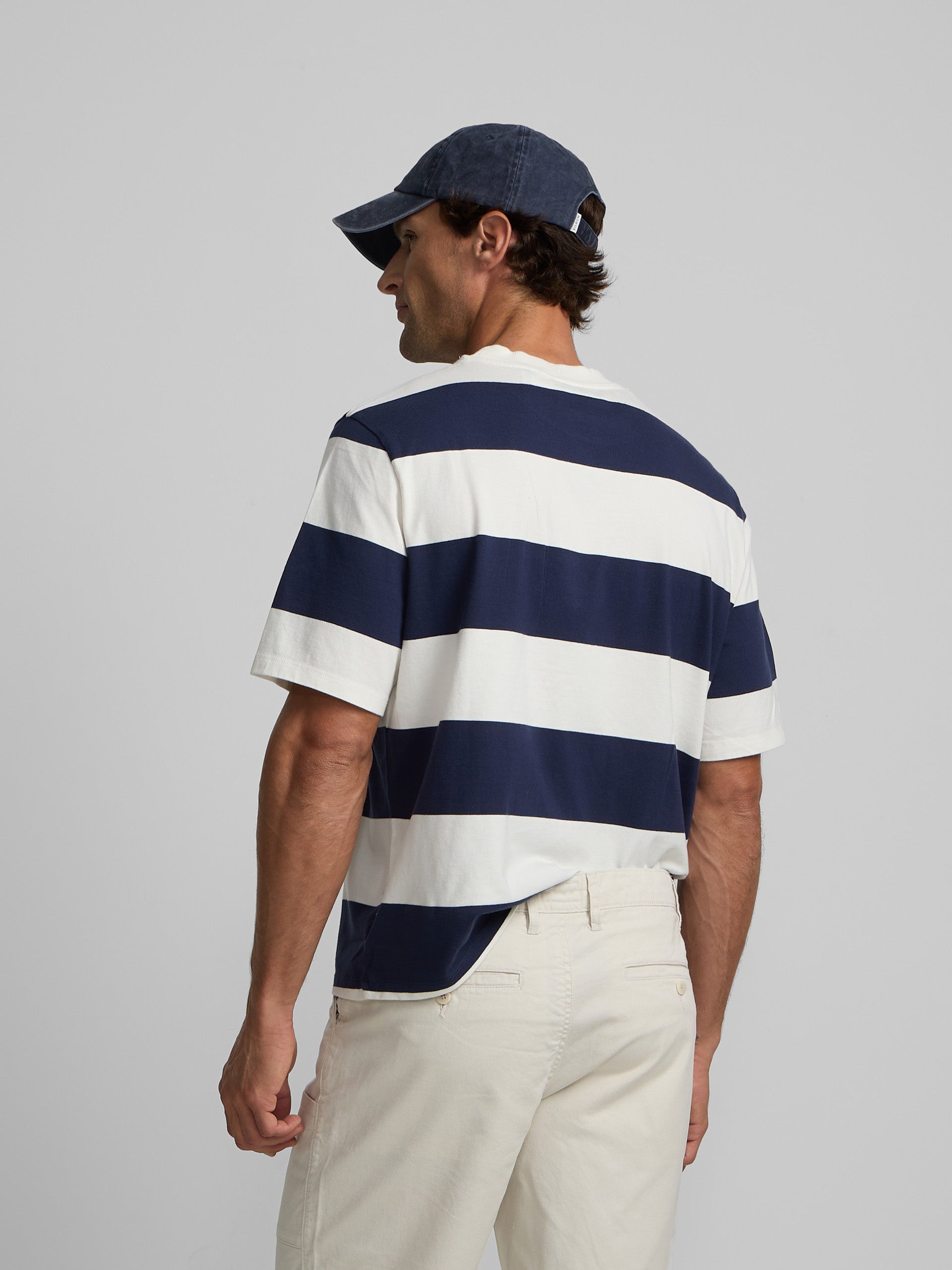 Camisola special fit risca larga azul-marinho