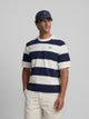 Camisola special fit risca larga azul-marinho