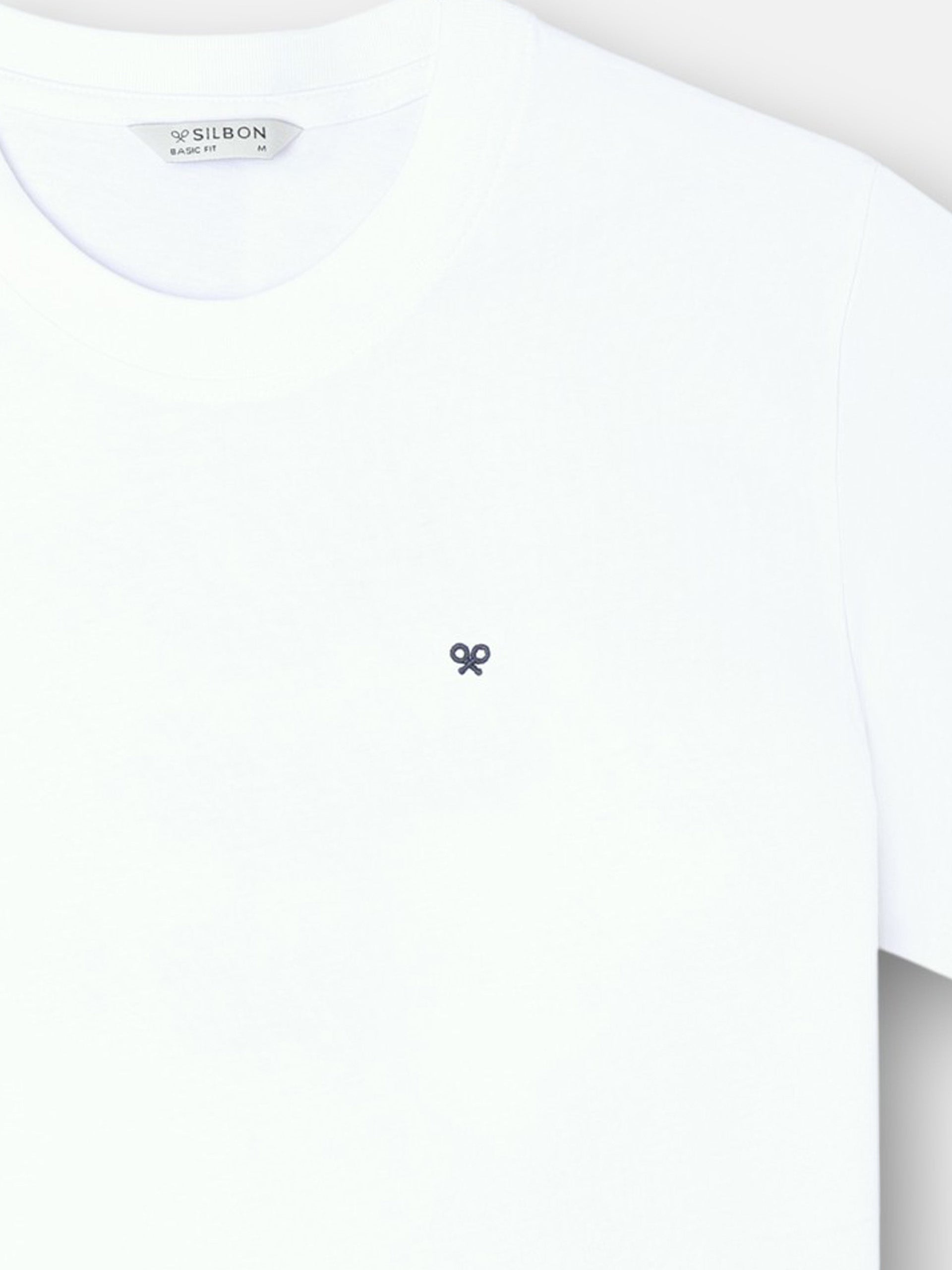 T-shirt Silbon col blanc
