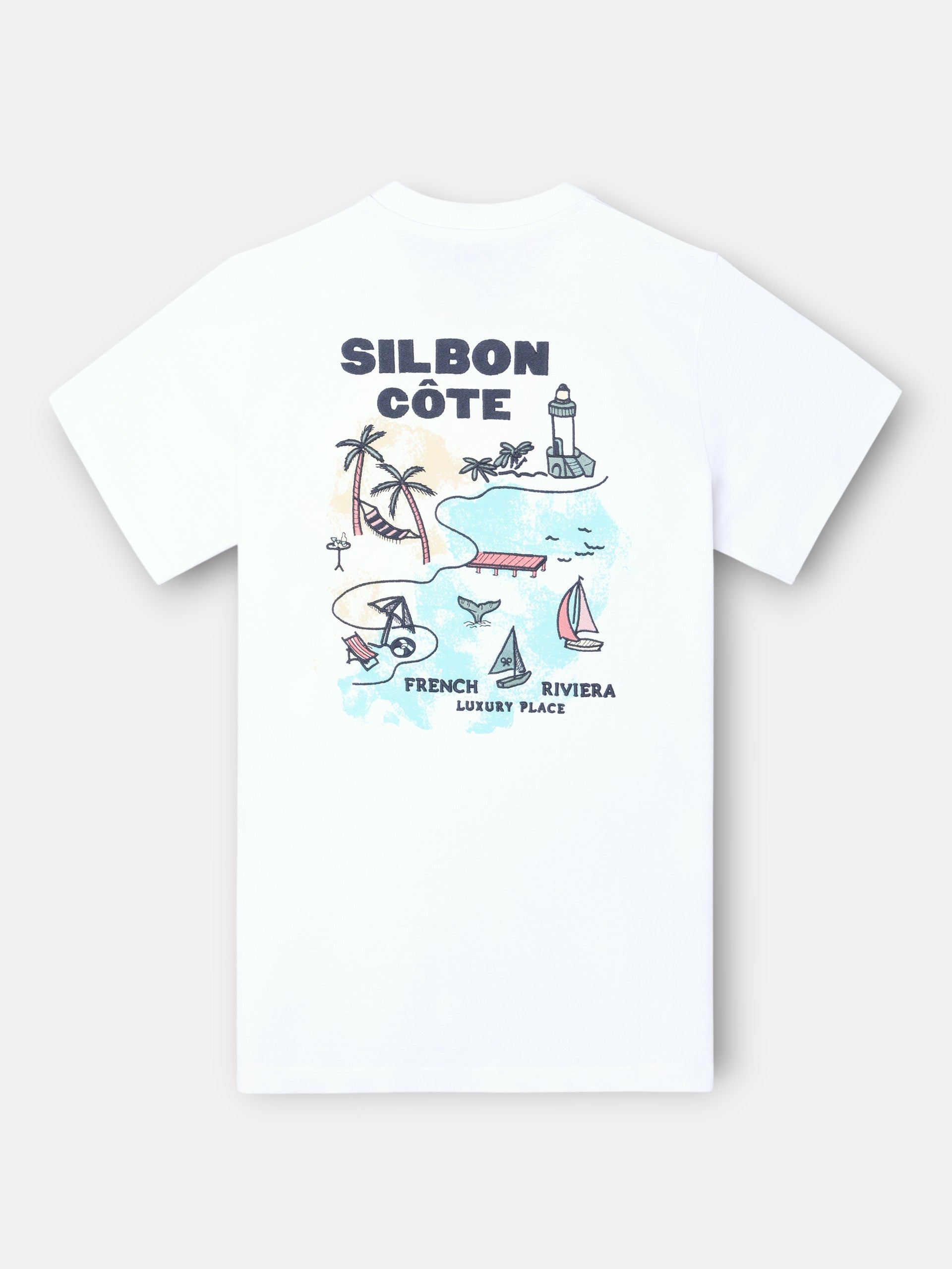 T-shirt Silbon col blanc