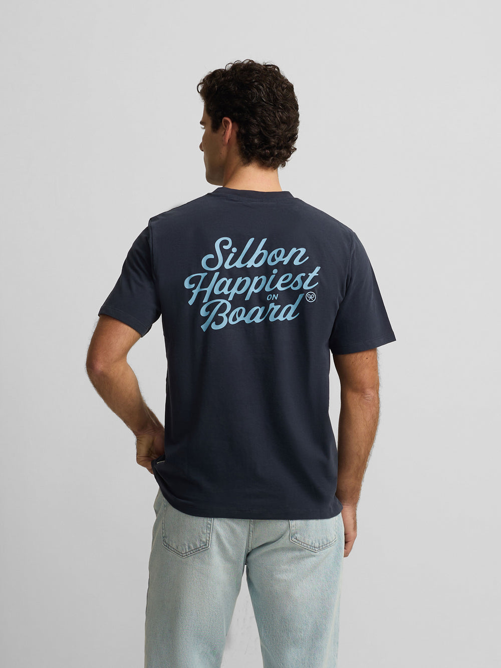 Camiseta Silbon happiest azul-marinho