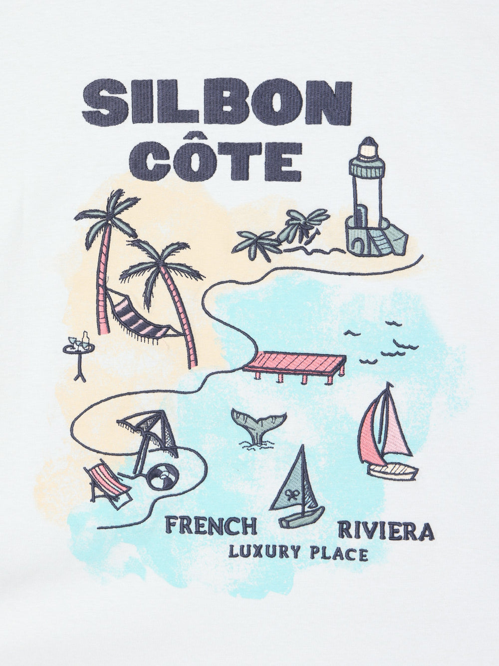 Camiseta Silbon gola água-marinha