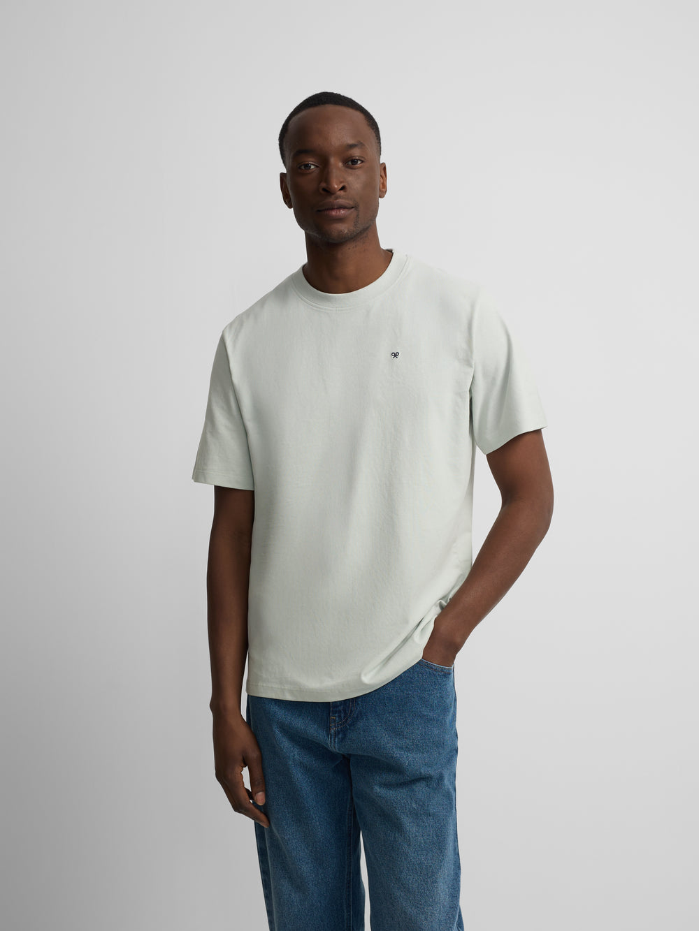 Camiseta Silbon gola água-marinha