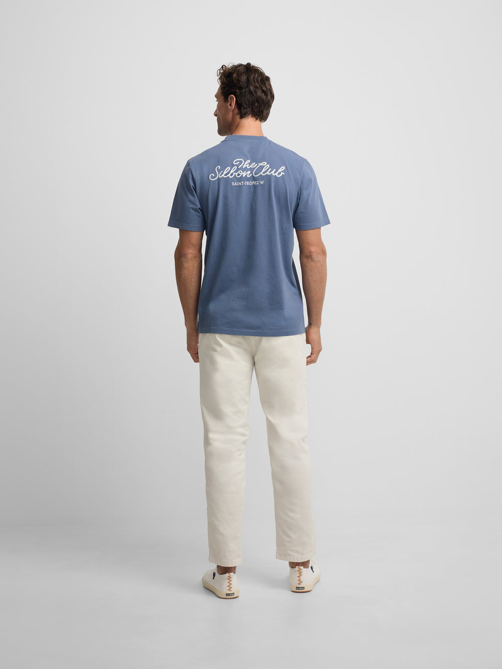T-shirt Silbon club Saint Tropez bleu marine