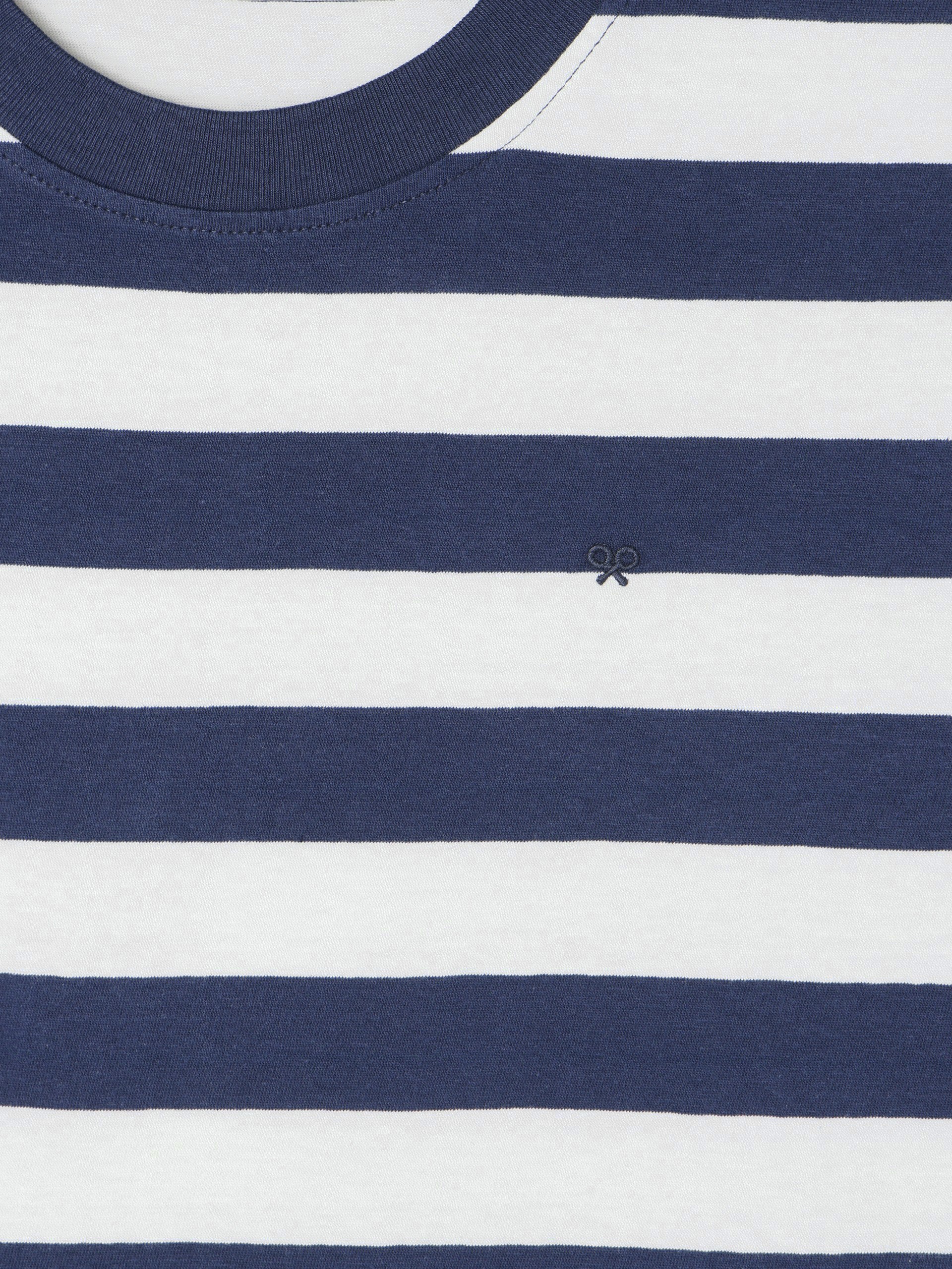 Camiseta minilogo rayas azul marino