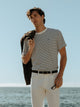White fine striped cruise t-shirt