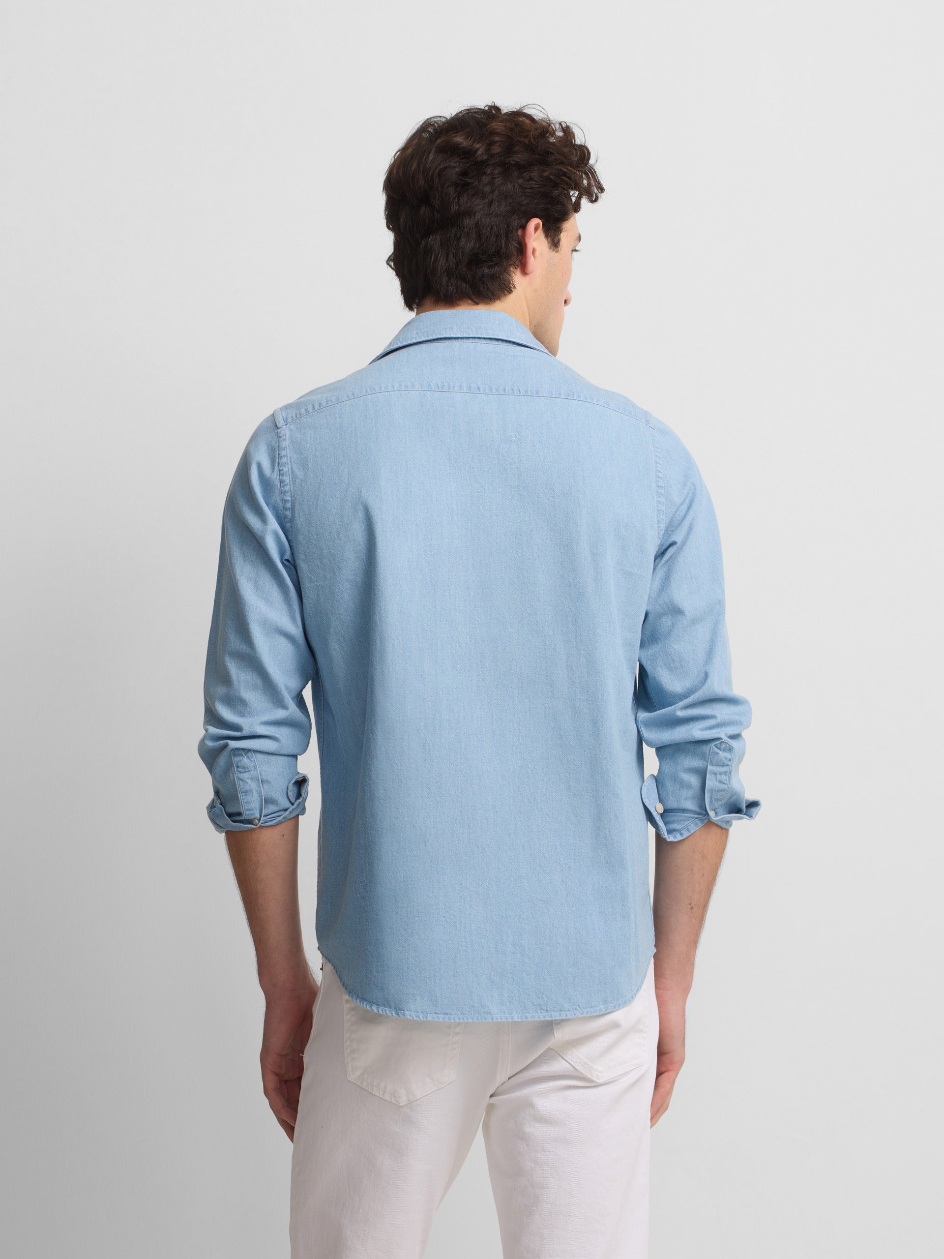 Polera bolsillos denim cruise azul claro