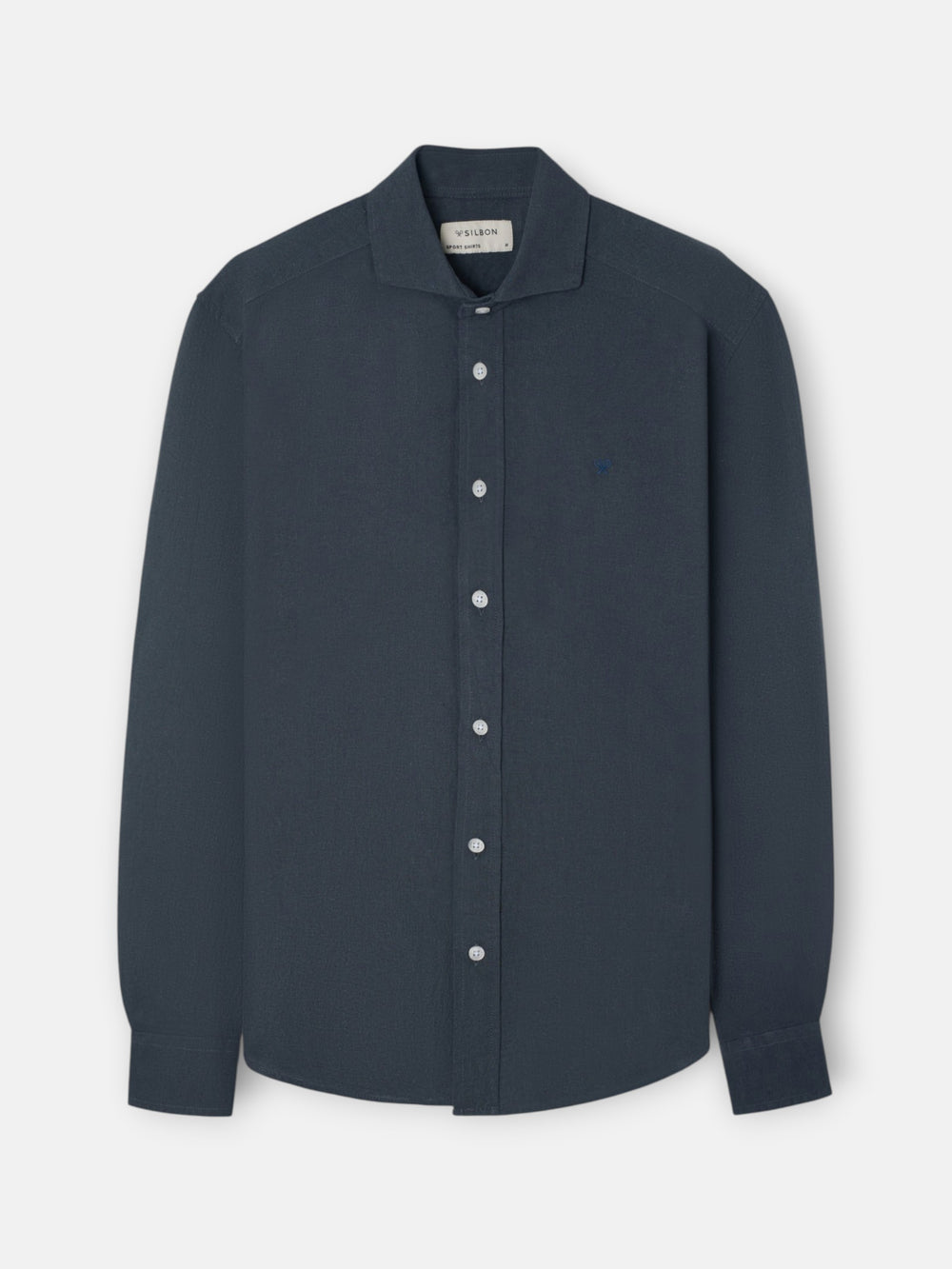 Camisa sport linho azul escuro cinzento