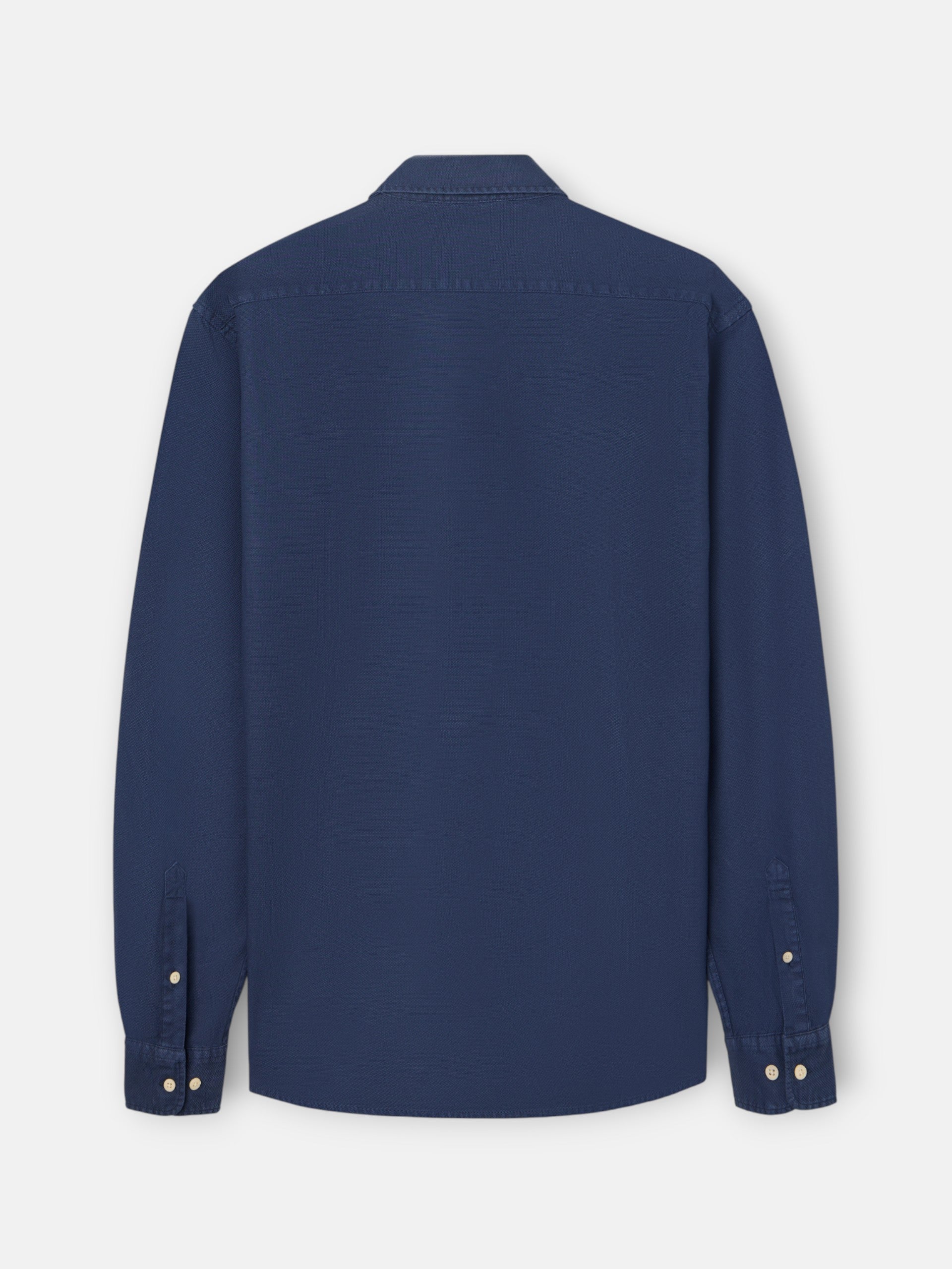 Navy blue structured sport shirt with logo
