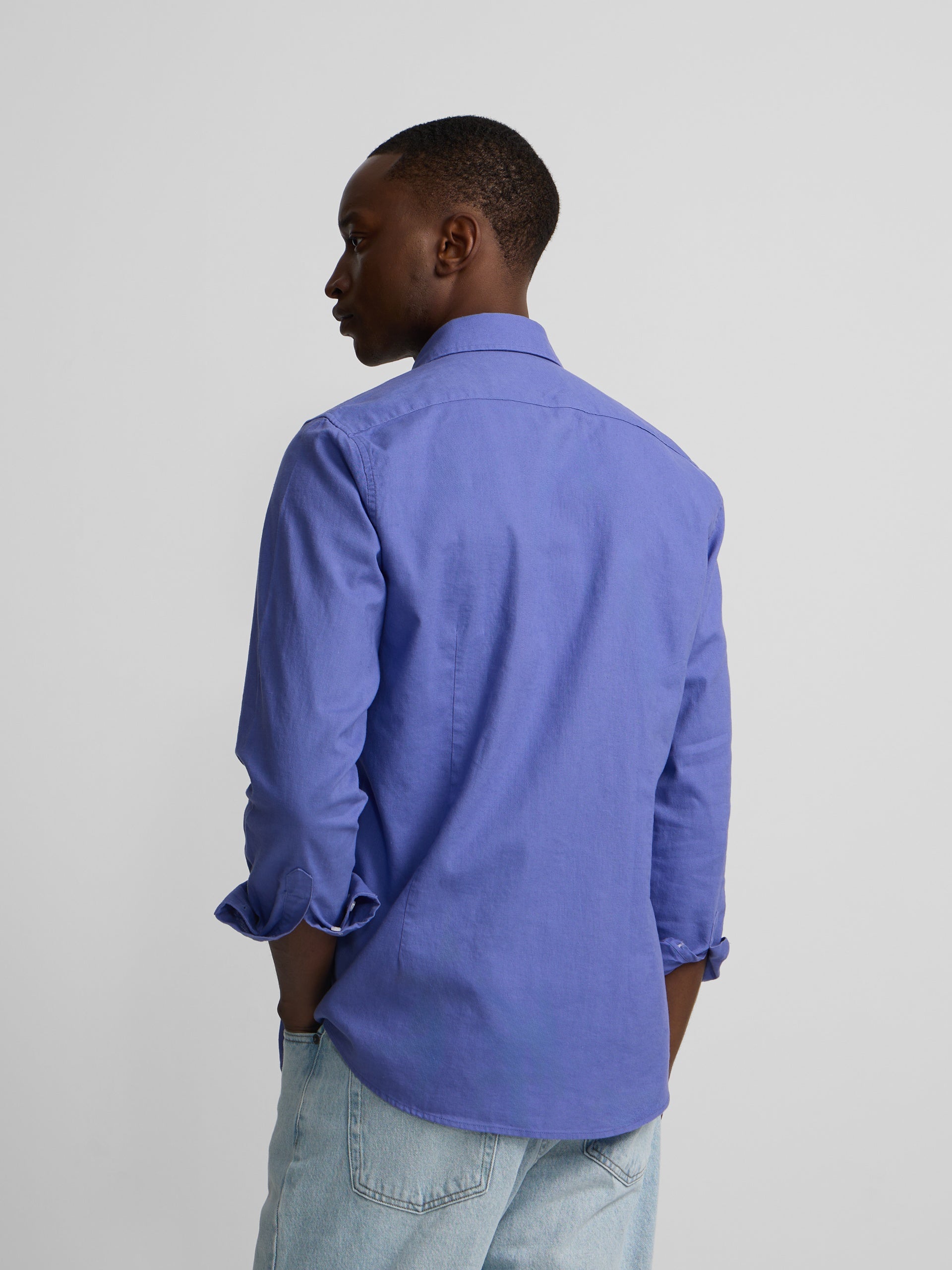 Camisa sport summer linho azul