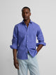 Camisa sport summer linho azul