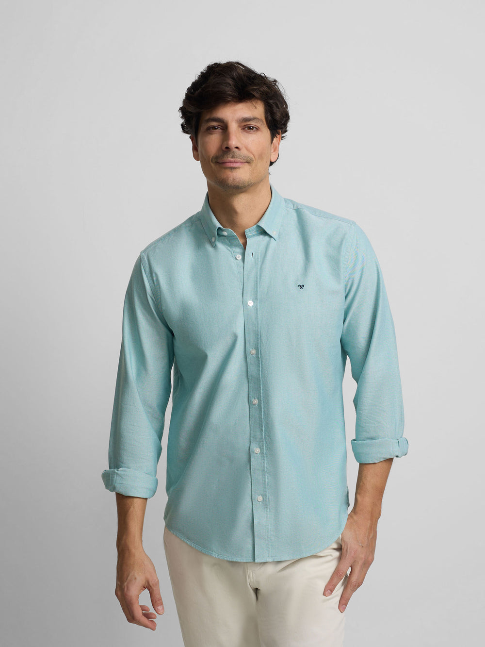 Camisa sport oxford verde medio