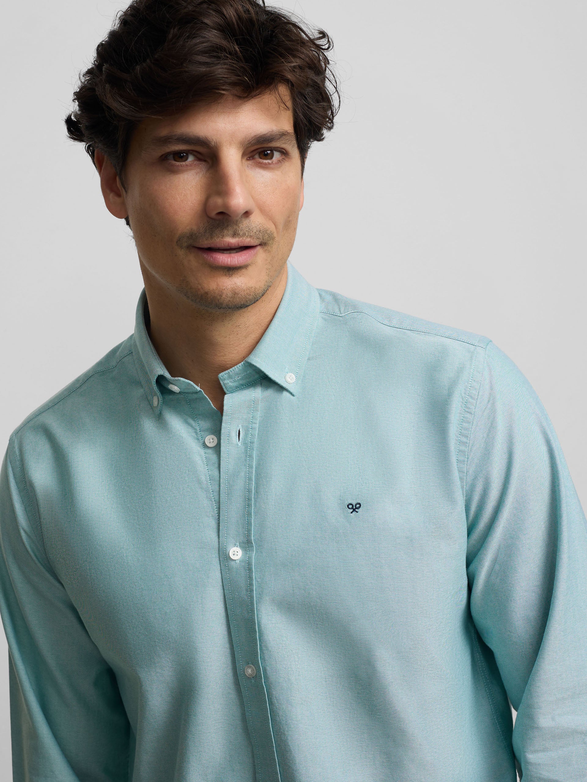 Camisa sport oxford verde medio